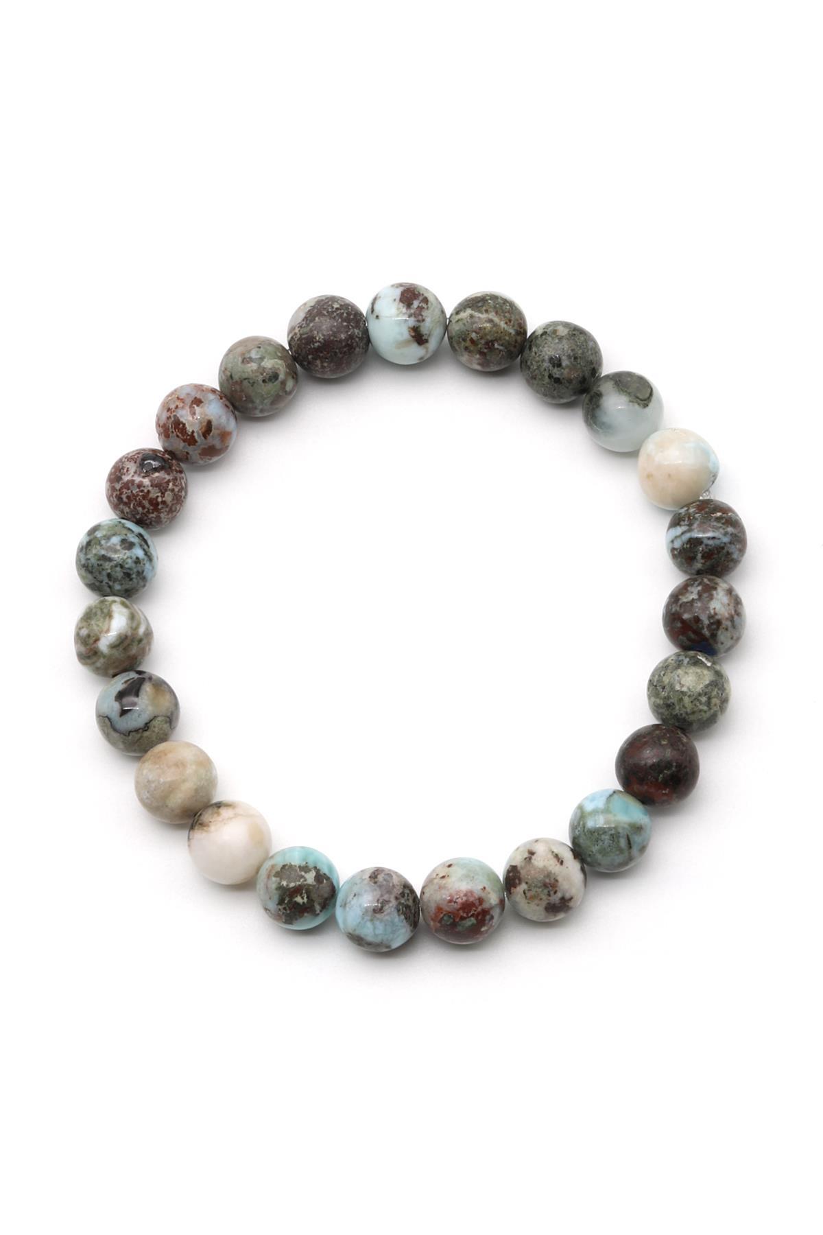 Larimar Doğal Taş Bileklik 8 mm Küre Kesim