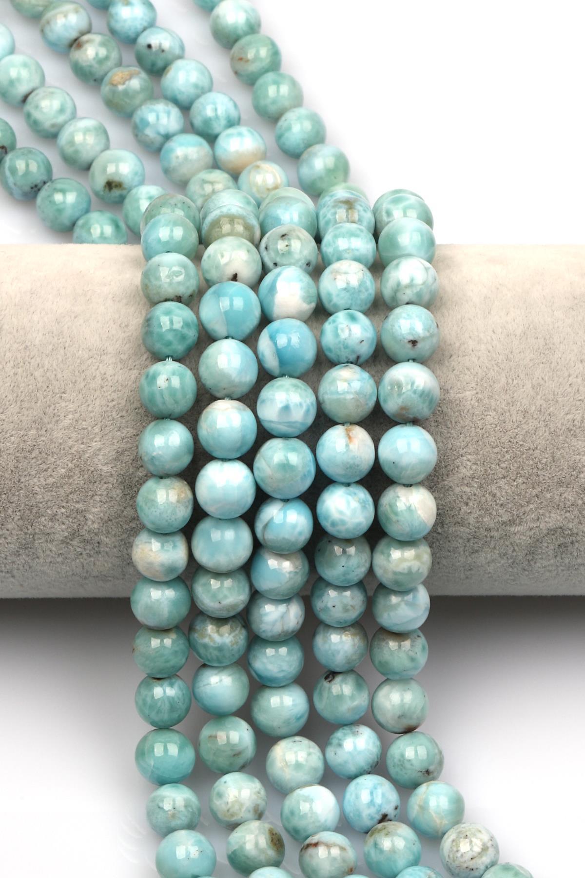 Larimar Doğal Taş Dizi 8 mm Küre Kesim