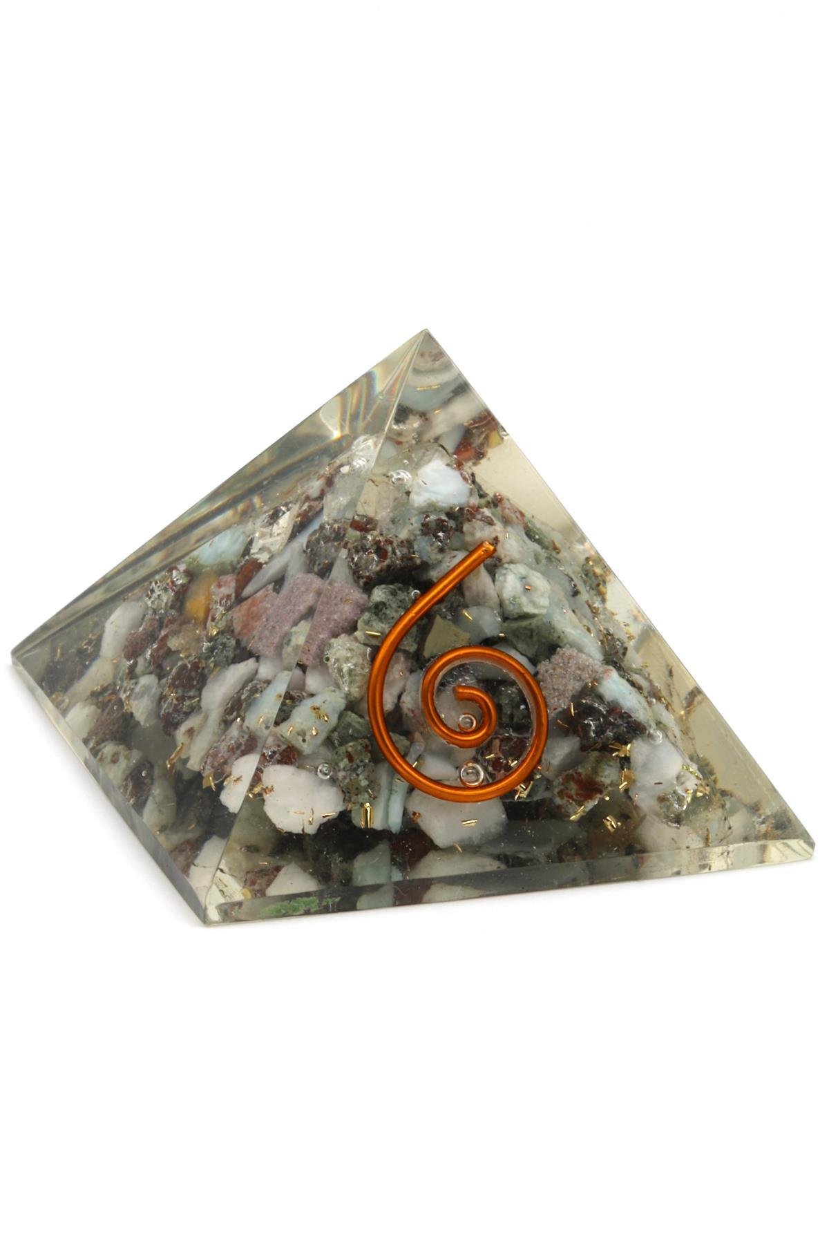 Larimar Taşından Orgonit Piramit