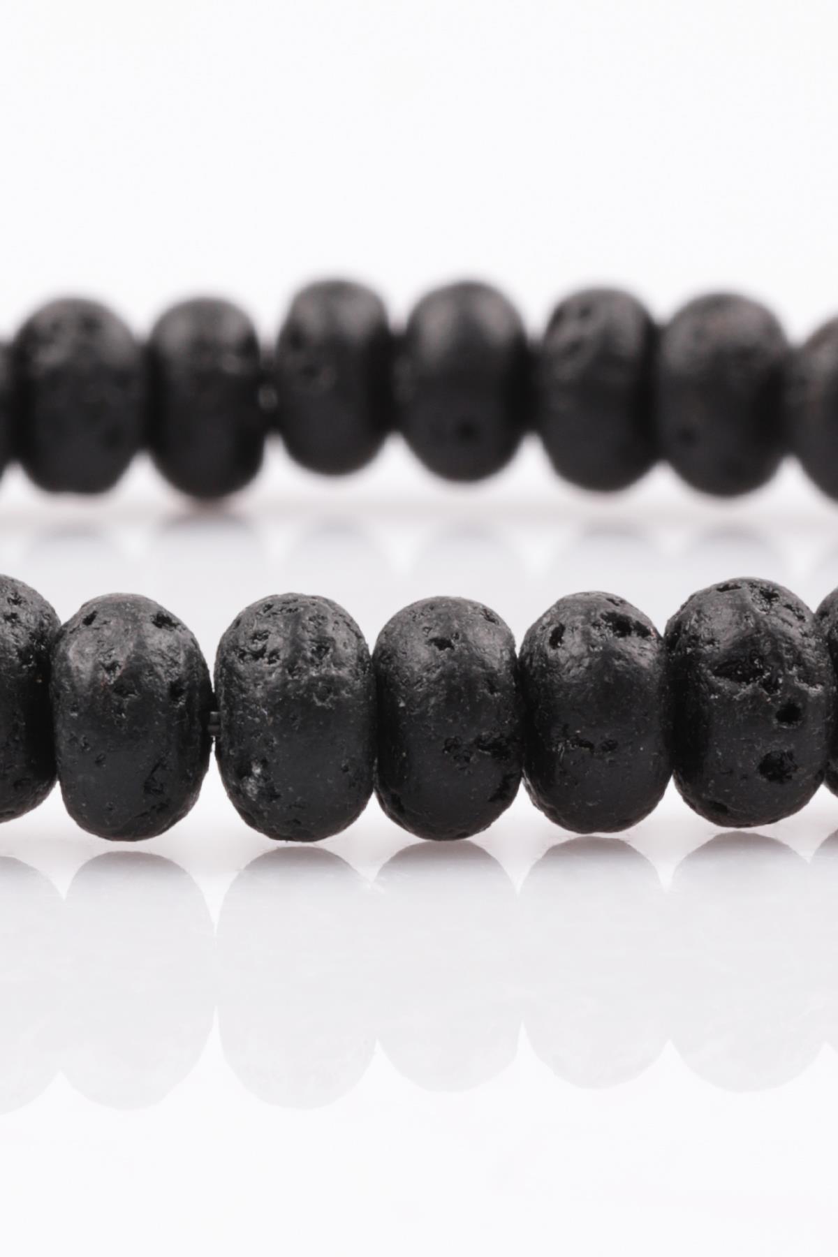 Lav Doğal Taş Bileklik 4 x 6 mm Rondel Kesim