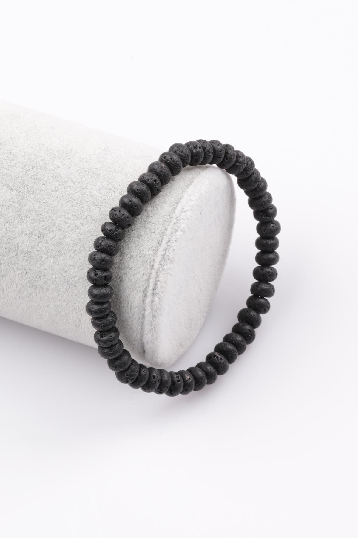 Lav Doğal Taş Bileklik 4 x 6 mm Rondel Kesim