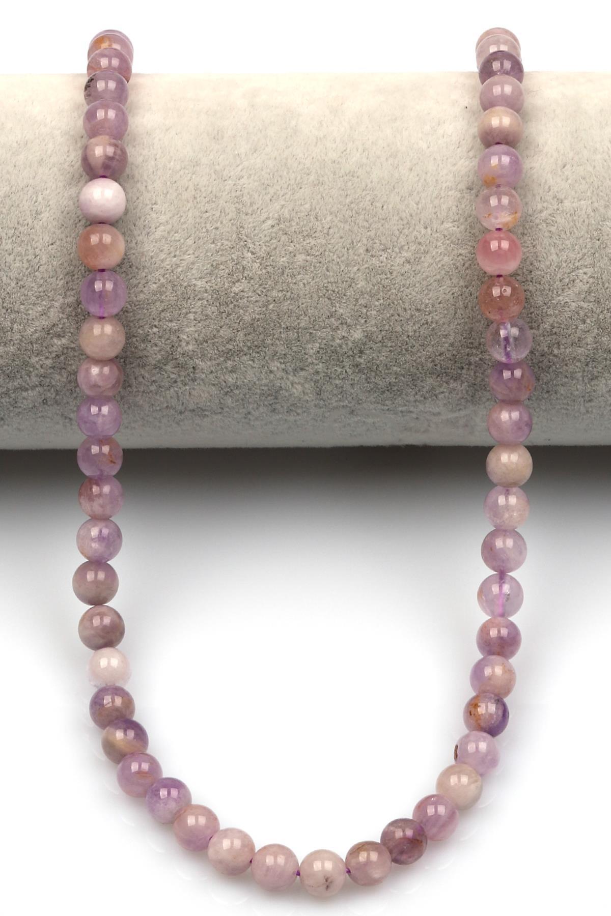 Lavander Ametist Doğal Taş Dizi 6 mm Küre Kesim