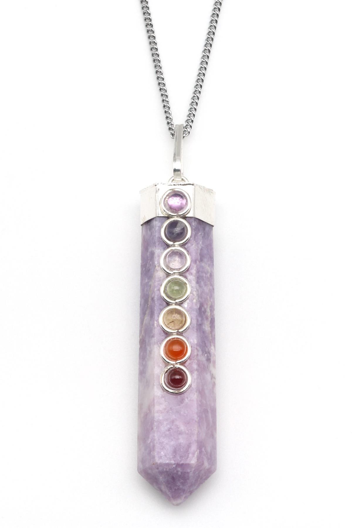 Lepidolit - Çakra Doğal Taş Kolye