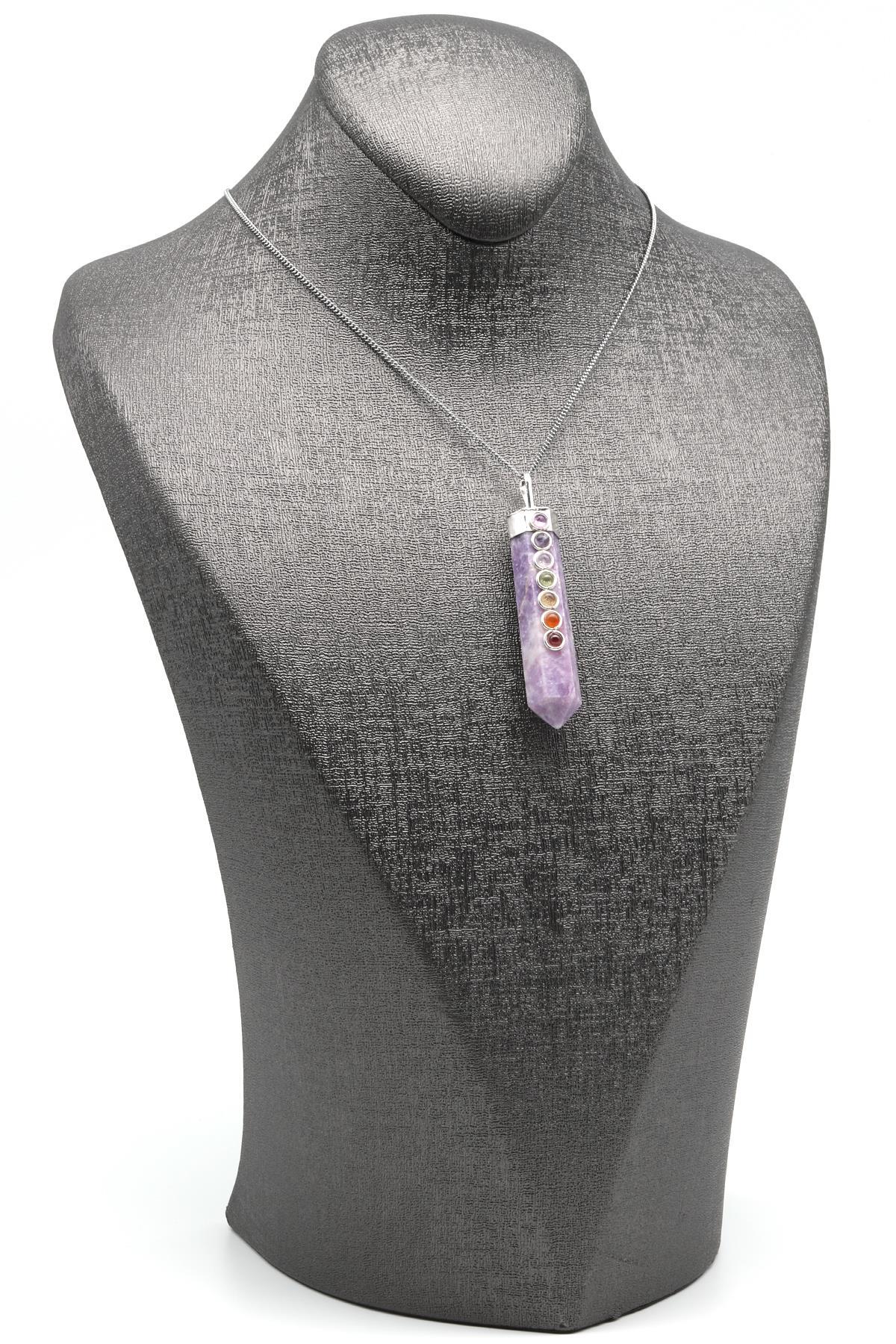 Lepidolit - Çakra Doğal Taş Kolye