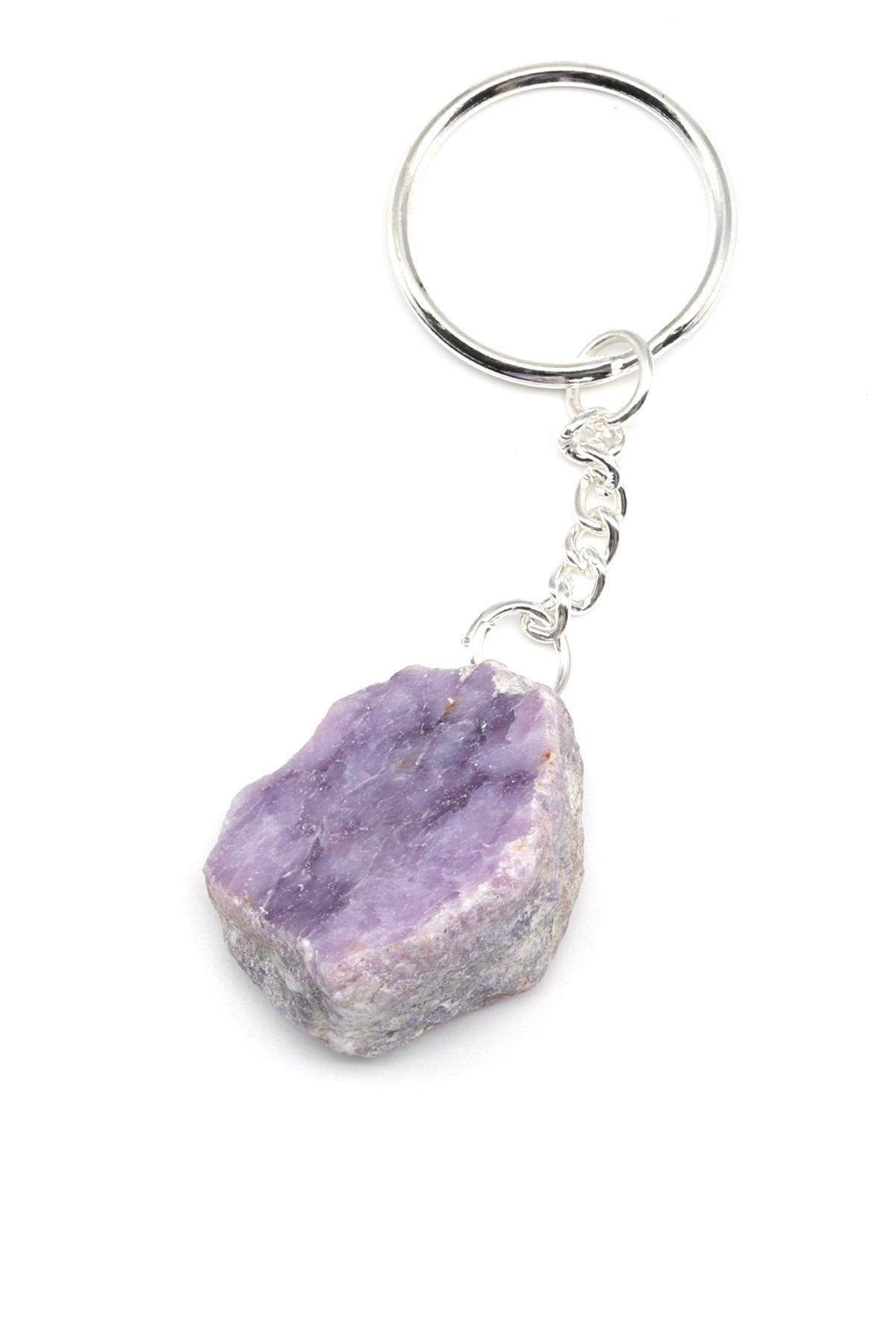 Lepidolit Doğal Taş Anahtarlık