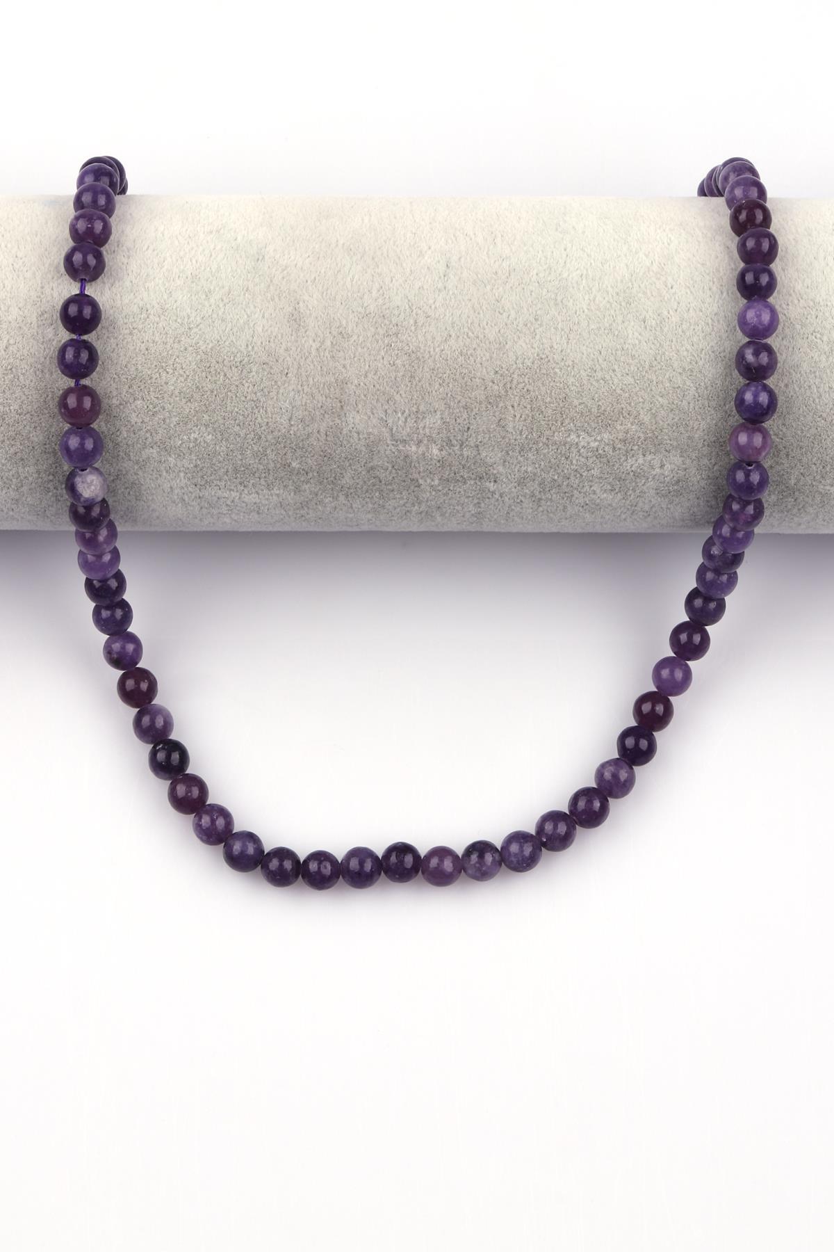 Lepidolit Doğal Taş Dizi 6 mm Küre Kesim