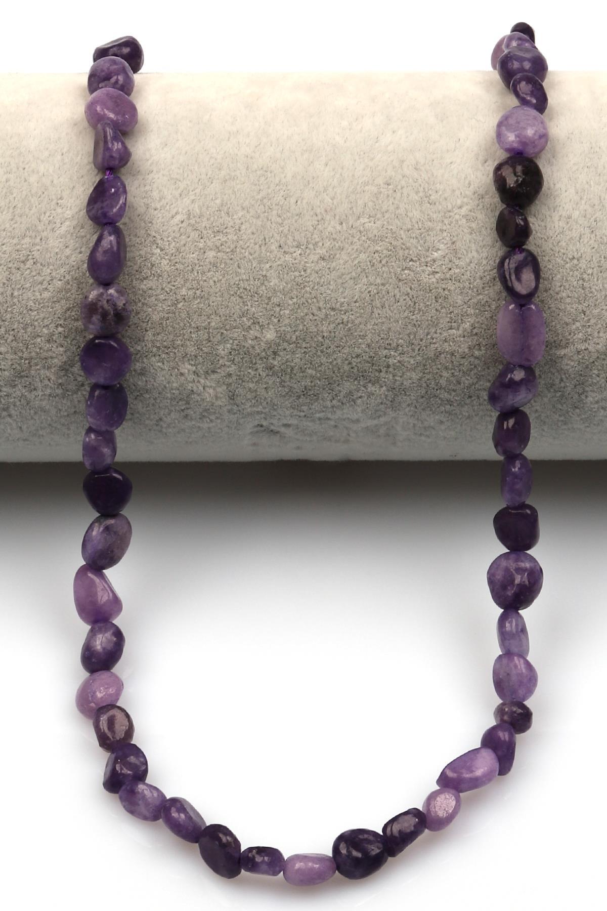 Lepidolit Doğal Taş Dizi 6 x 8 mm Mercimek Kesim