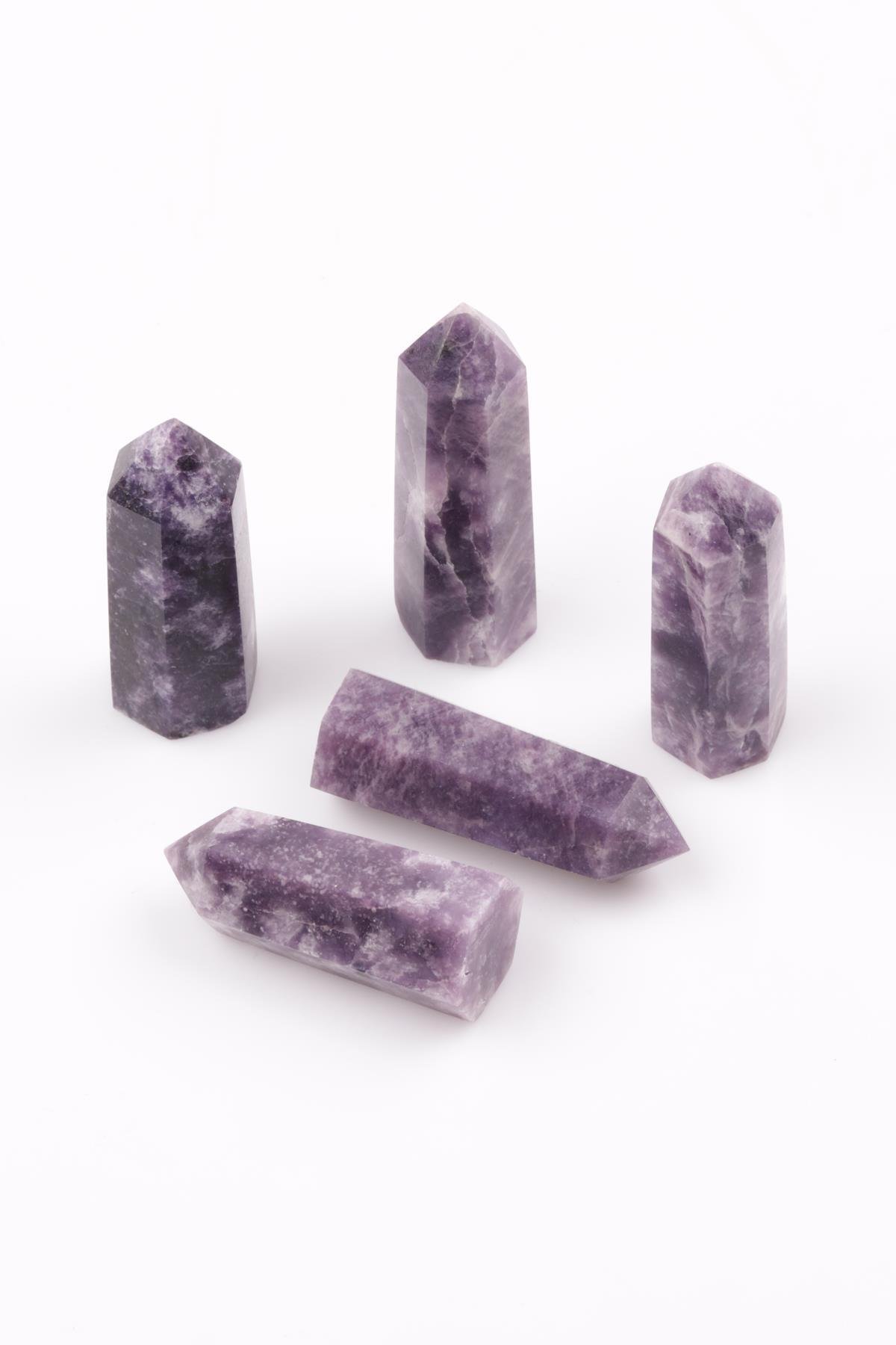 Lepidolit Doğal Taş Obelisk Parça