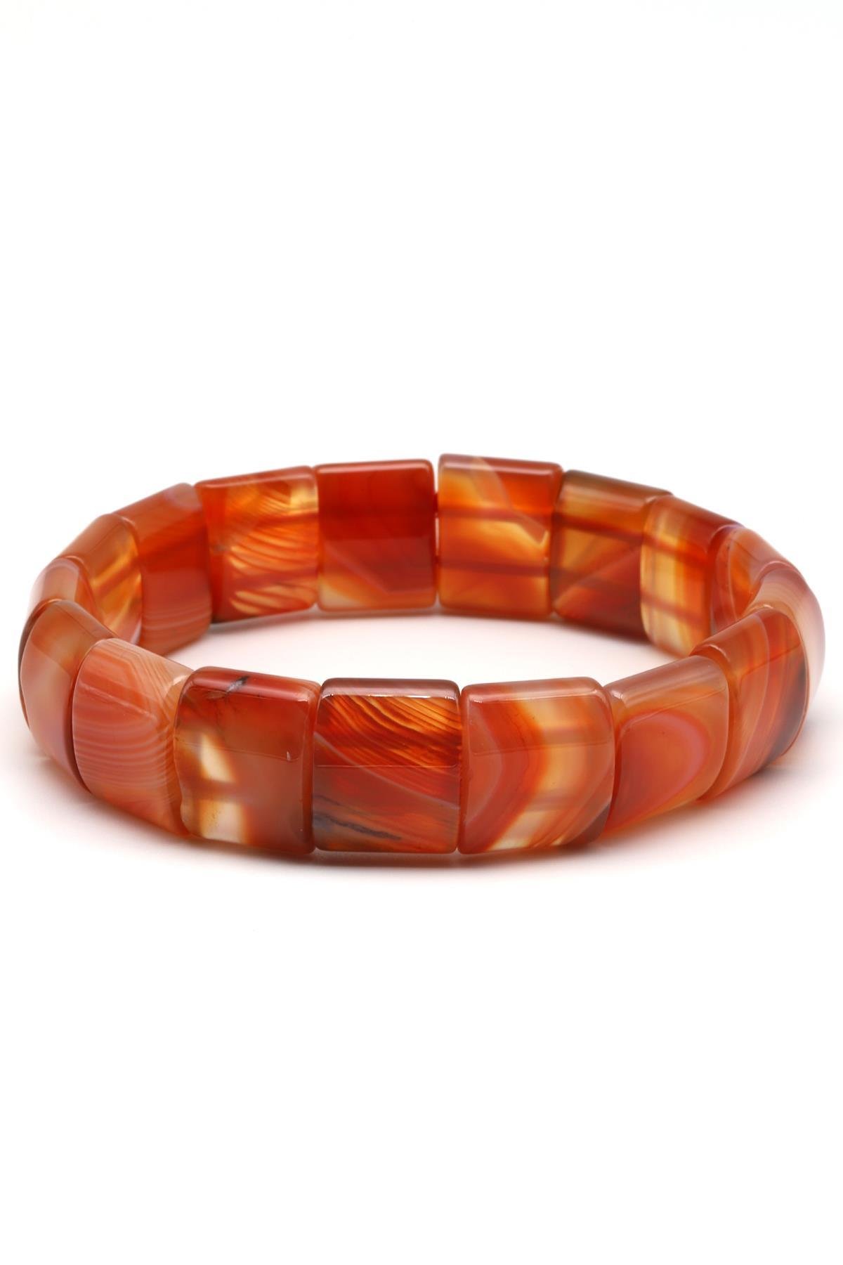 Madagaskar Akik Doğal Taş Bileklik 12 x 15 mm Özel Kesim