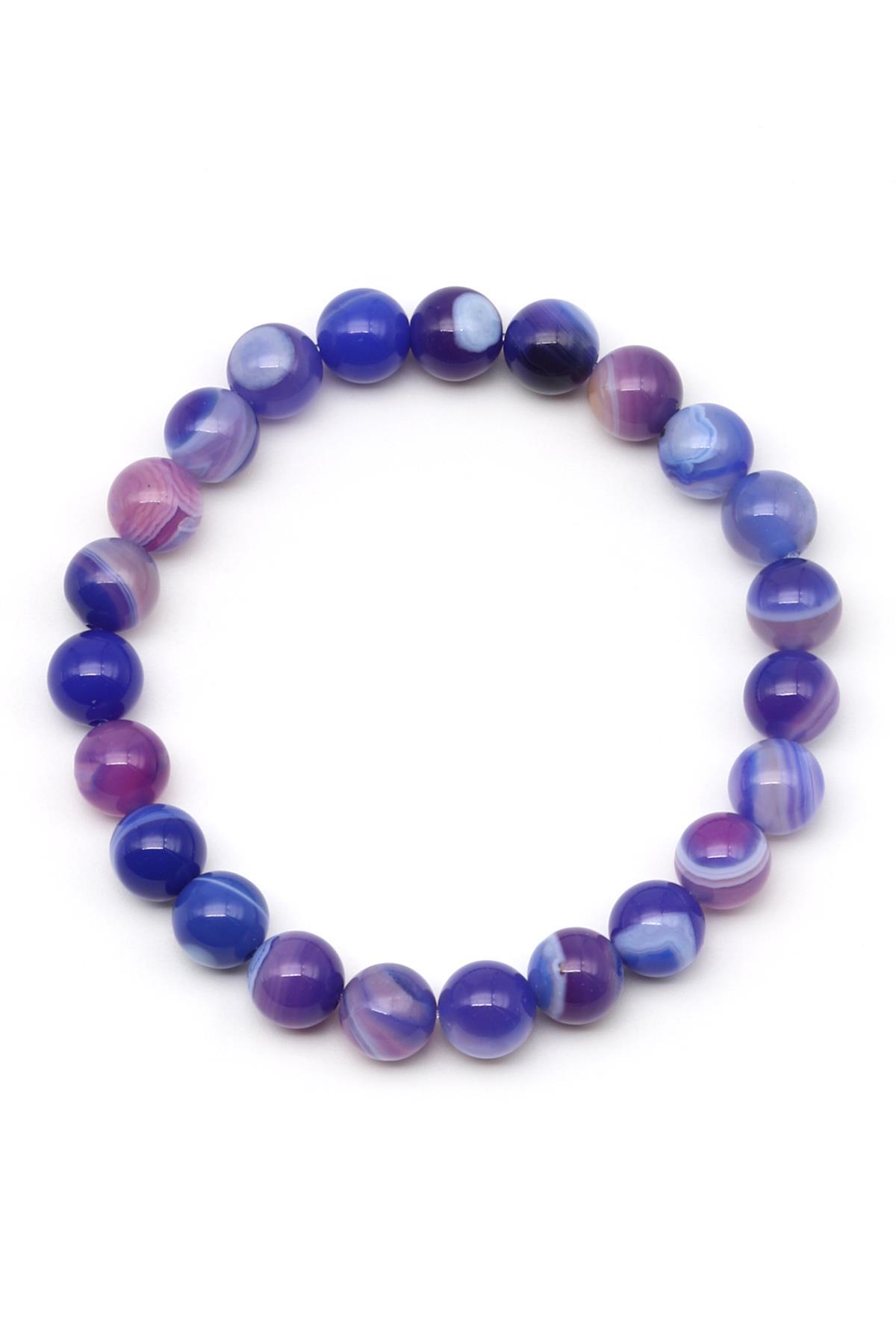 Madagaskar Akik Doğal Taş Bileklik 8 mm Küre Kesim