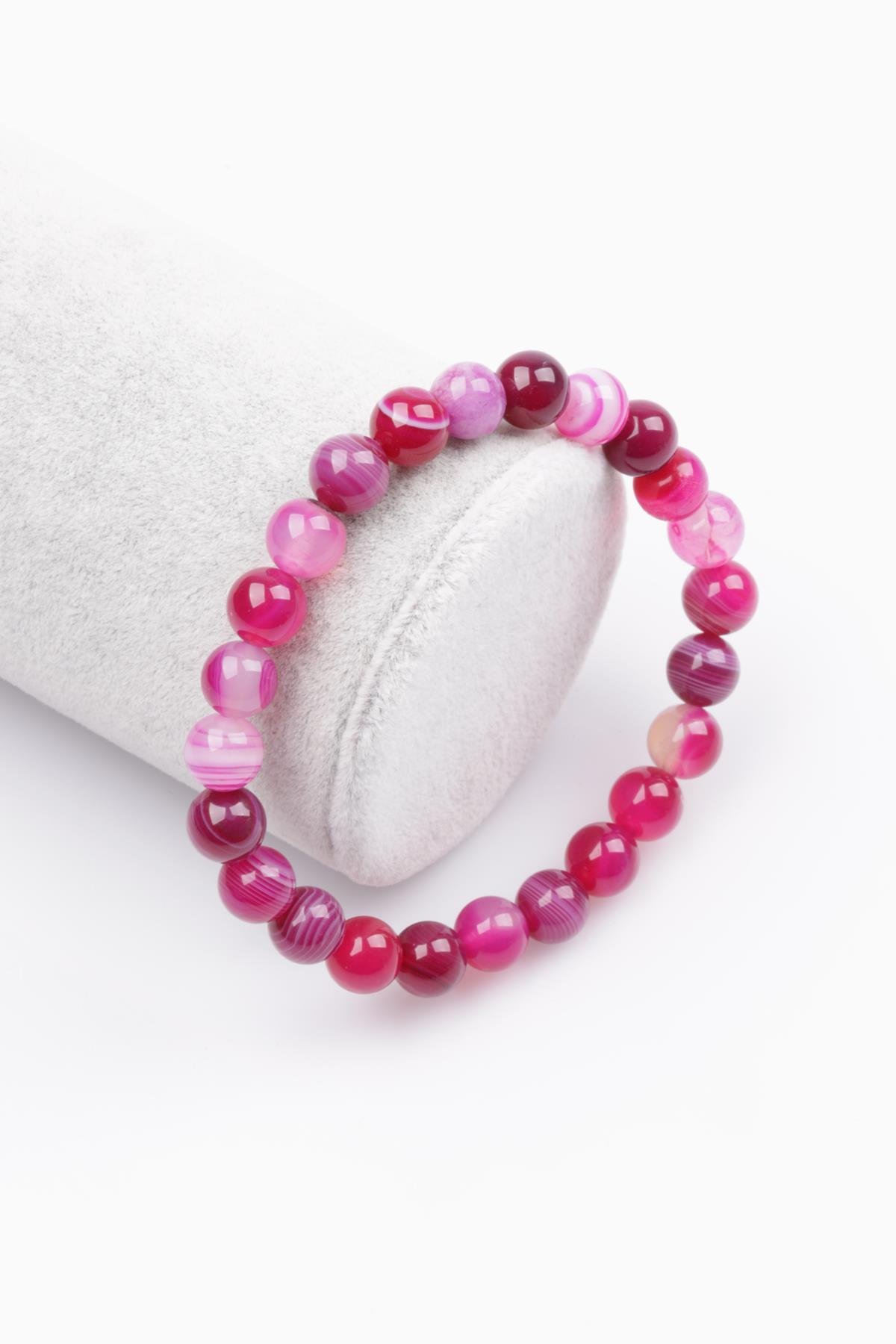 Madagaskar Akik Doğal Taş Bileklik 8 mm Küre Kesim