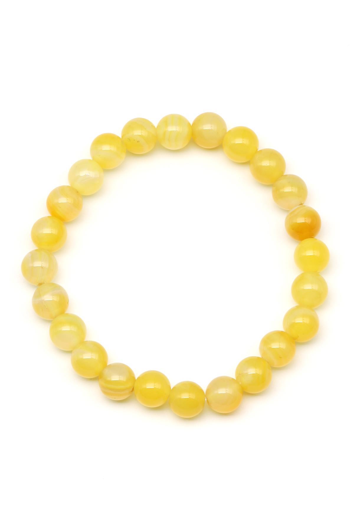 Madagaskar Akik Doğal Taş Bileklik 8 mm Küre Kesim