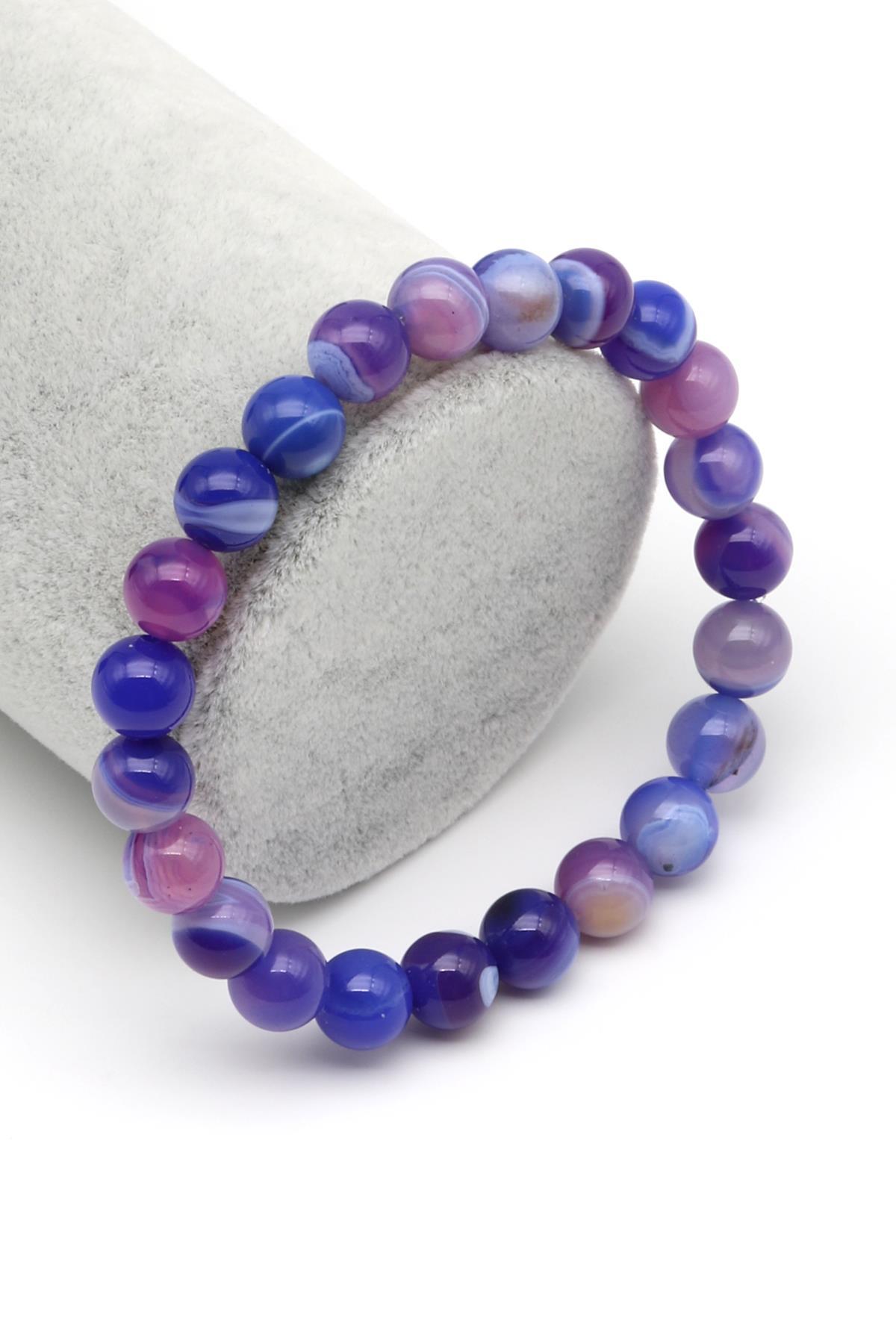 Madagaskar Akik Doğal Taş Bileklik 8 mm Küre Kesim