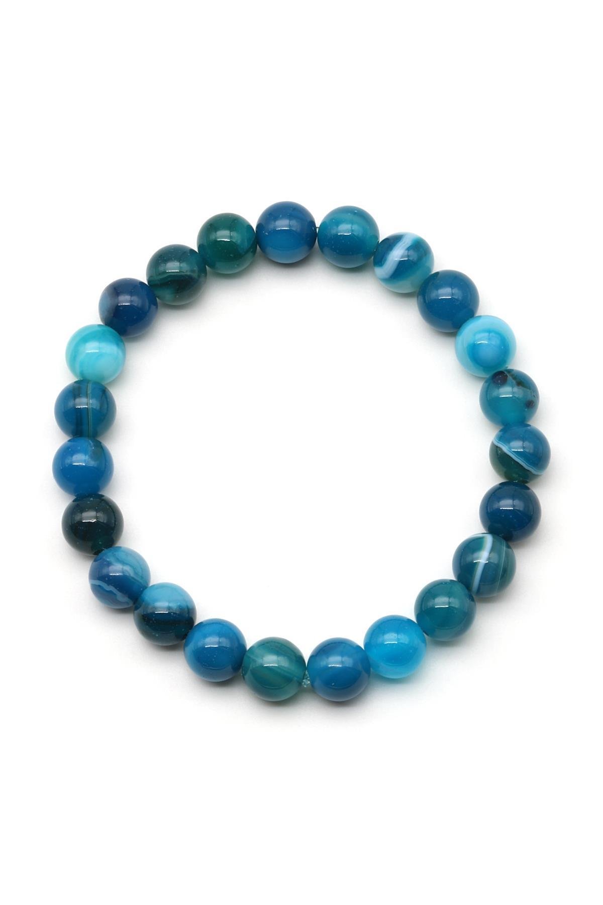 Madagaskar Akik Doğal Taş Bileklik 8 mm Küre Kesim