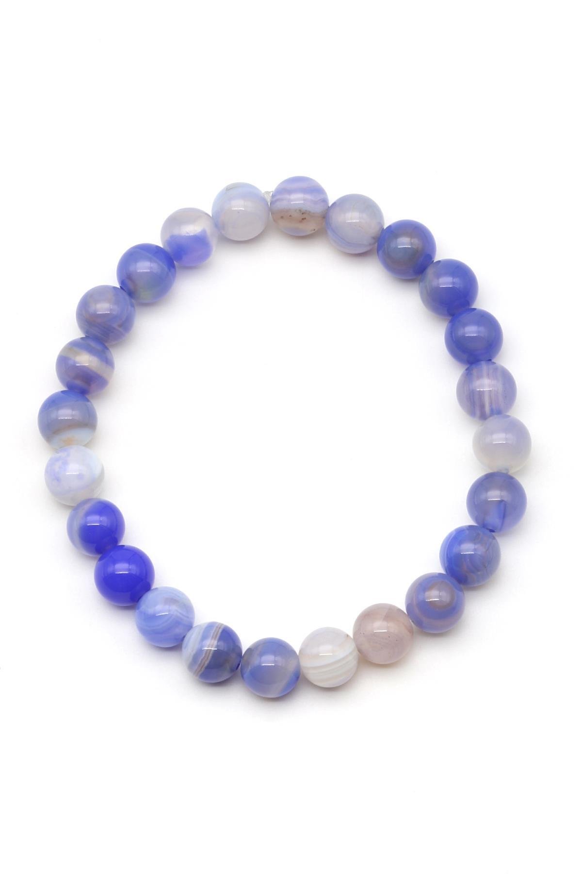 Madagaskar Akik Doğal Taş Bileklik 8 mm Küre Kesim