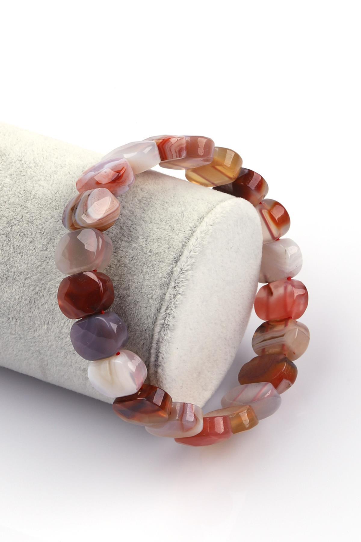 Madagaskar Akik Doğal Taş Bileklik 9 x 14 mm Özel Kesim