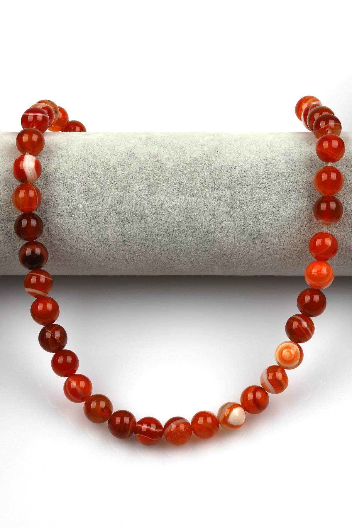 Madagaskar Akik Doğal Taş Dizi 10 mm Küre Kesim