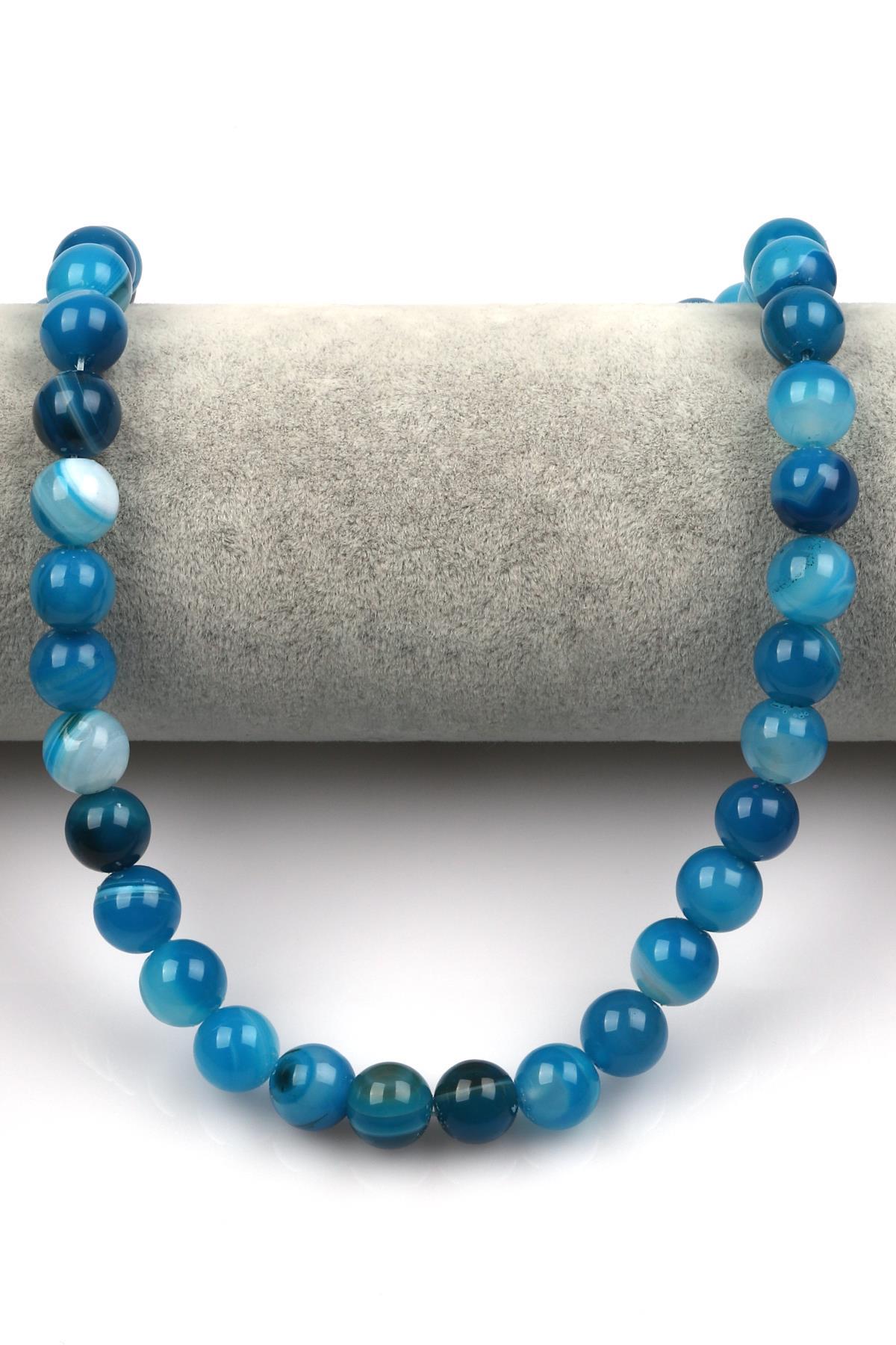 Madagaskar Akik Doğal Taş Dizi 10 mm Küre Kesim