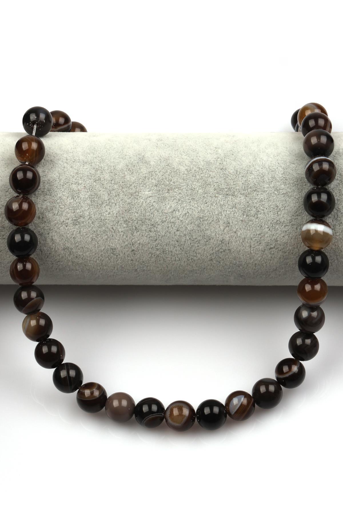 Madagaskar Akik Doğal Taş Dizi 10 mm Küre Kesim