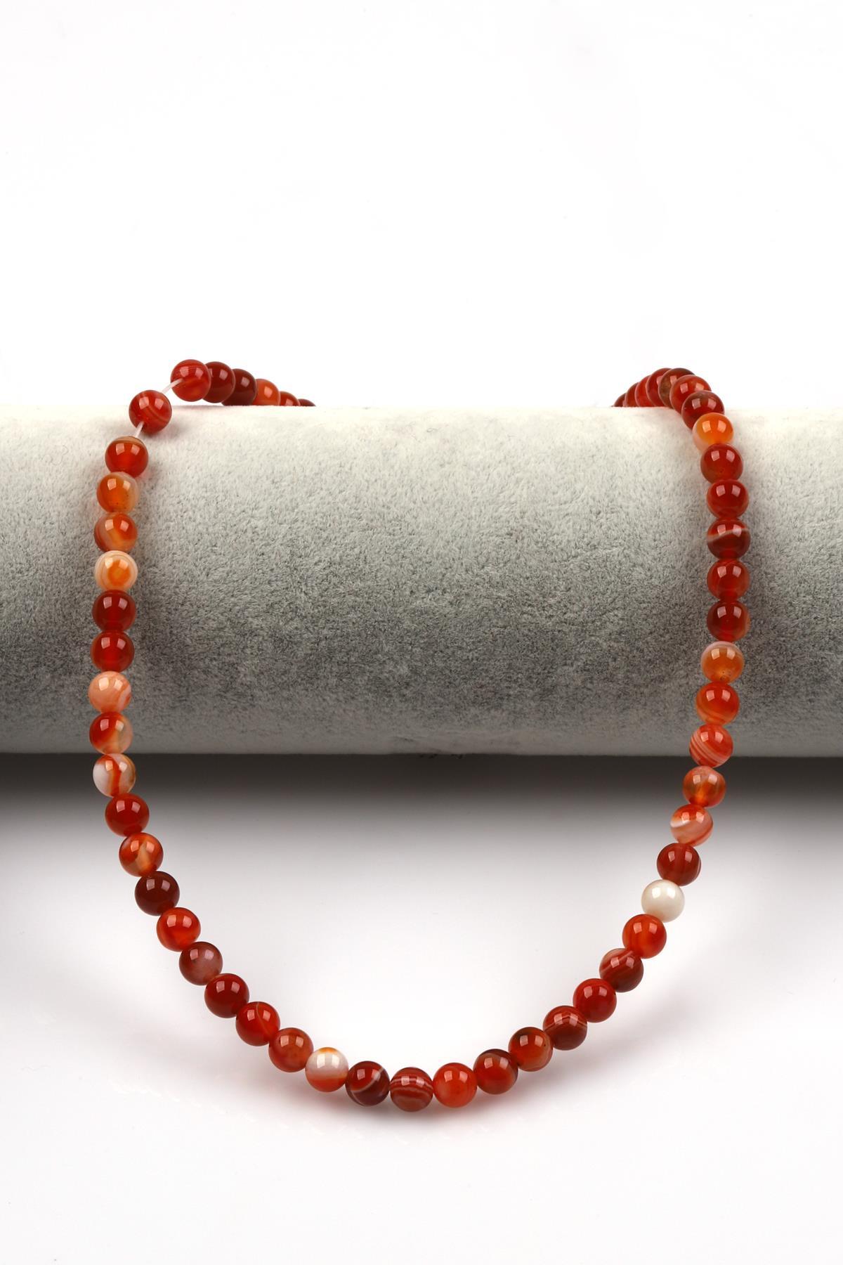 Madagaskar Akik Doğal Taş Dizi 6 mm Küre Kesim