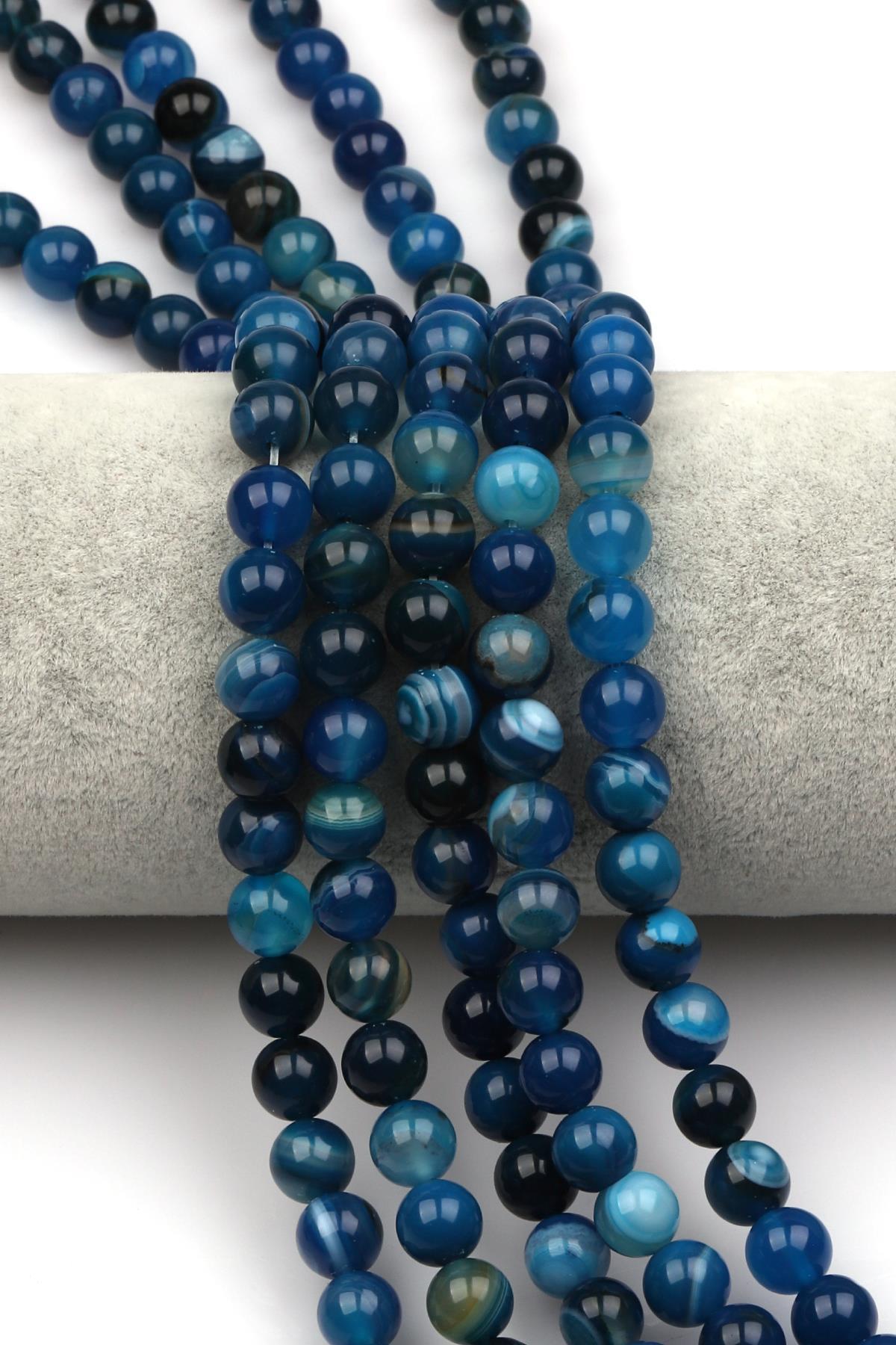 Madagaskar Akik Doğal Taş Dizi 8 mm Küre Kesim