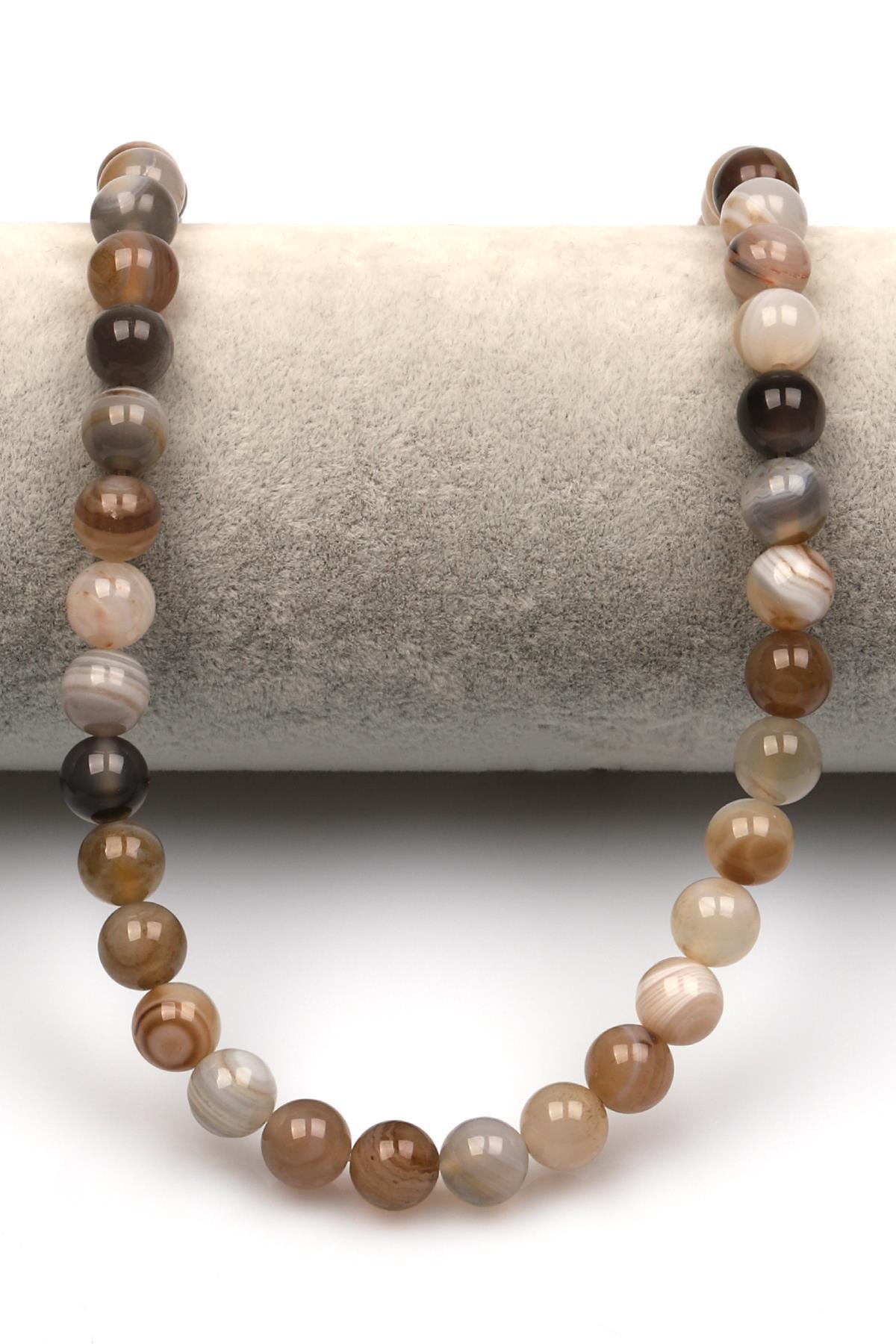 Madagaskar Akik Doğal Taş Dizi 8 mm Küre Kesim