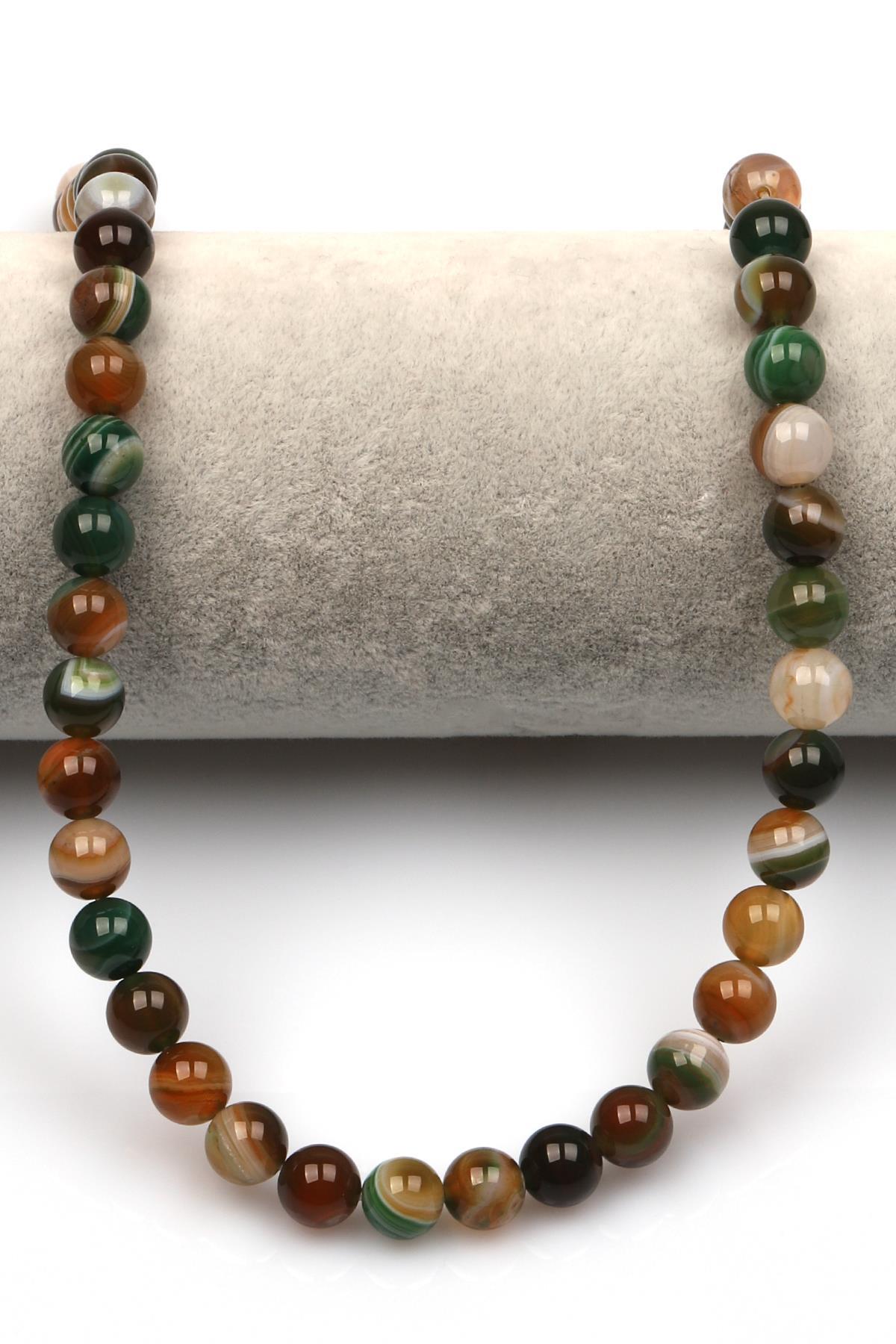 Madagaskar Akik Doğal Taş Dizi 8 mm Küre Kesim