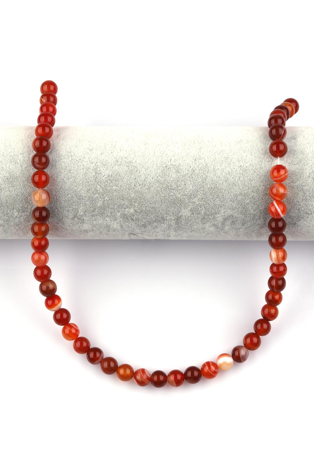 Madagaskar Akik Doğal Taş Dizi 8 mm Küre Kesim