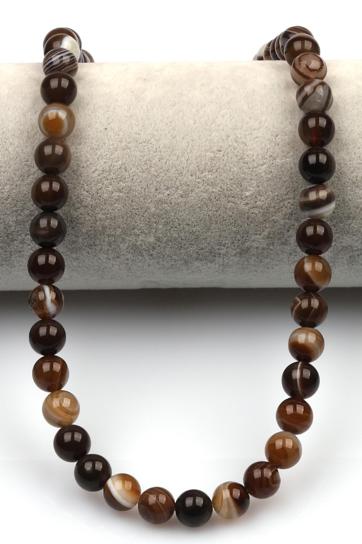 Madagaskar Akik Doğal Taş Dizi 8 mm Küre Kesim