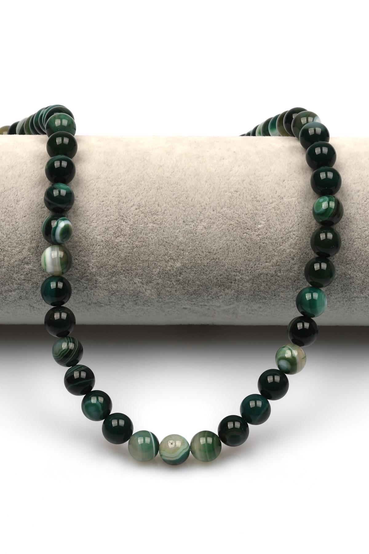 Madagaskar Akik Doğal Taş Dizi 8 mm Küre Kesim