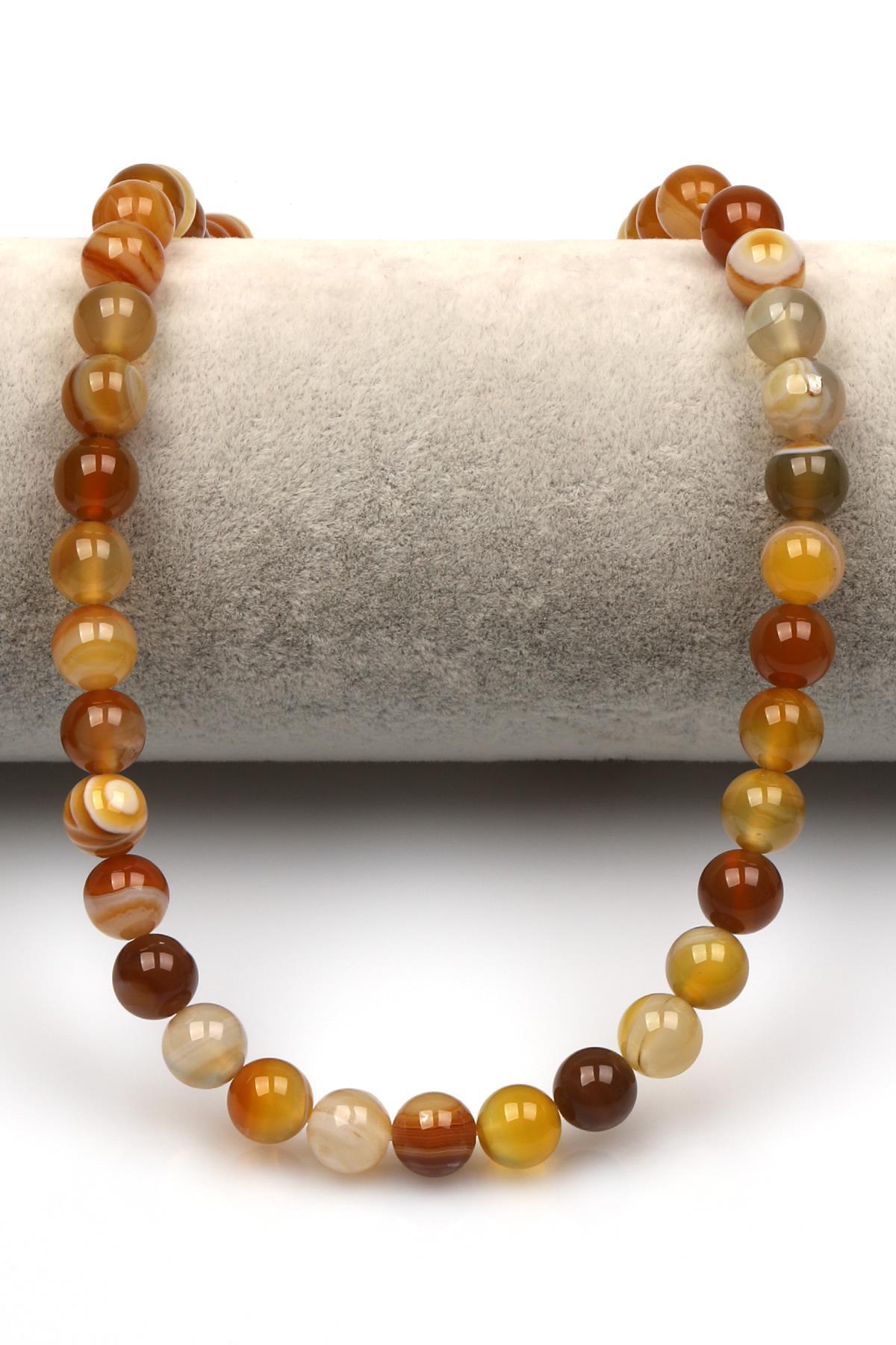 Madagaskar Akik Doğal Taş Dizi 8 mm Küre Kesim