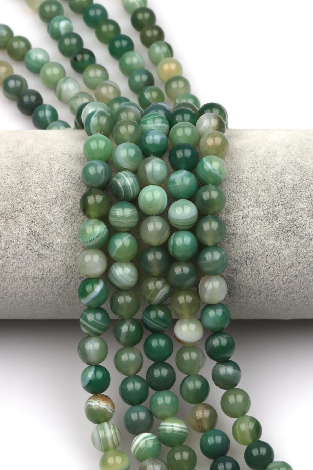 Madagaskar Akik Doğal Taş Dizi 8 mm Küre Kesim