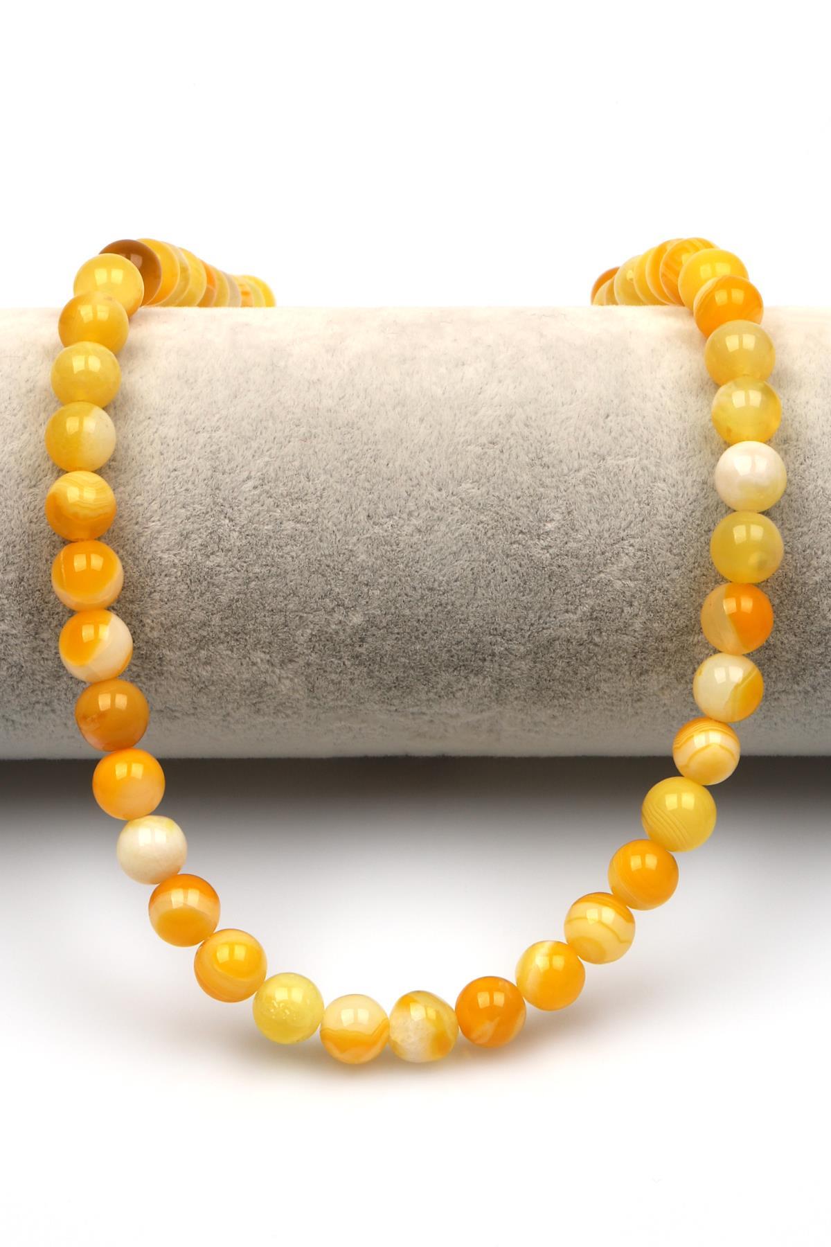 Madagaskar Akik Doğal Taş Dizi 8 mm Küre Kesim