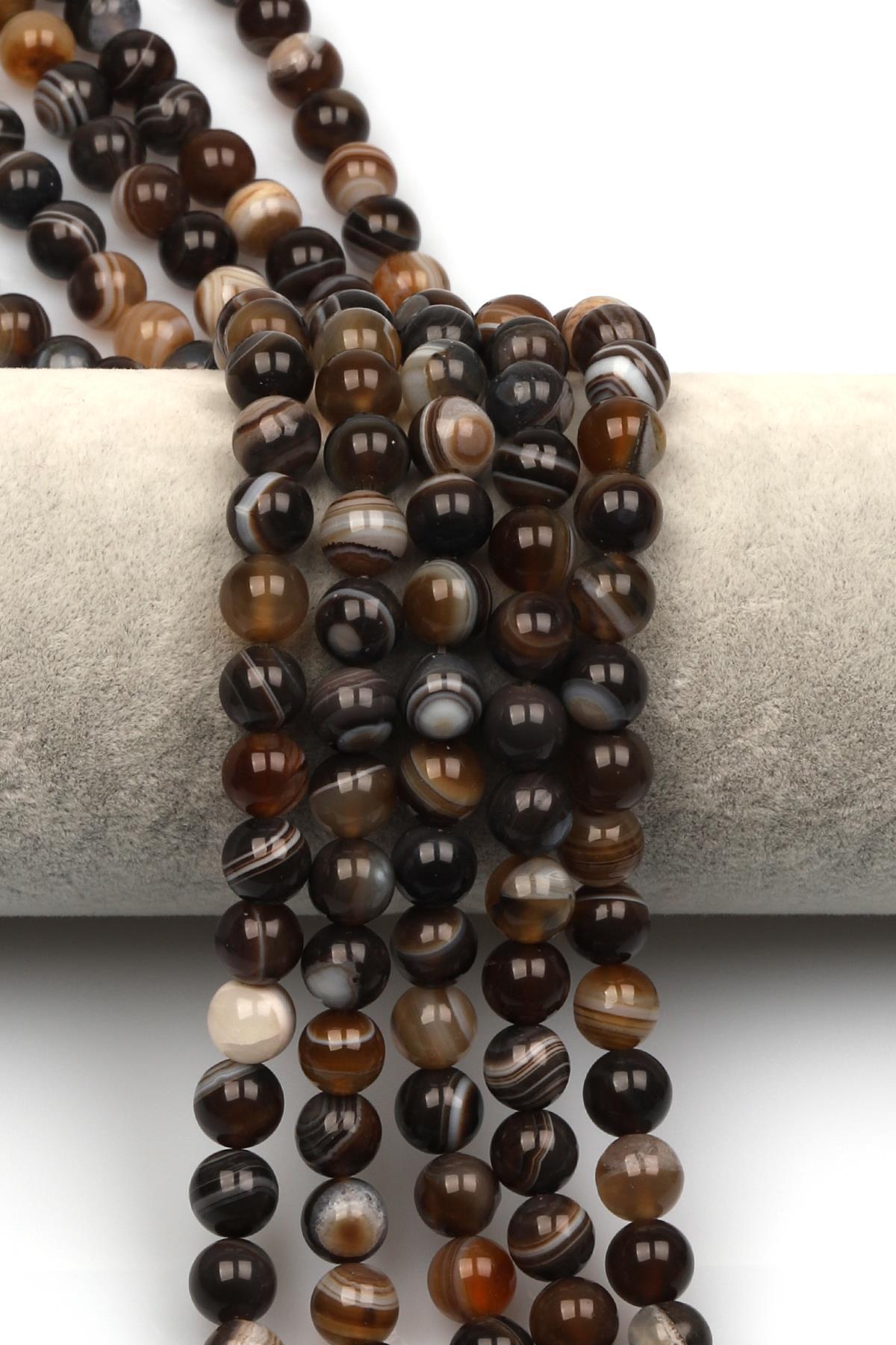 Madagaskar Akik Doğal Taş Dizi 8 mm Küre Kesim