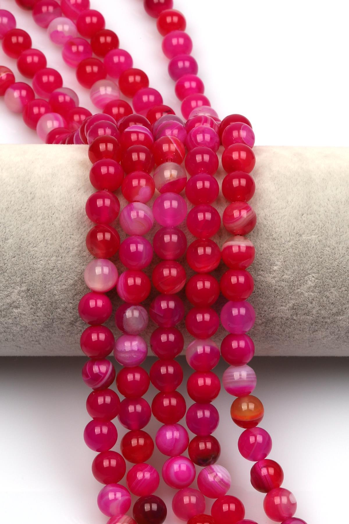 Madagaskar Akik Doğal Taş Dizi 8 mm Küre Kesim