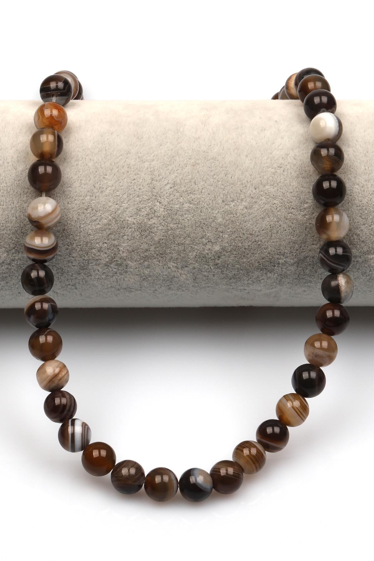 Madagaskar Akik Doğal Taş Dizi 8 mm Küre Kesim