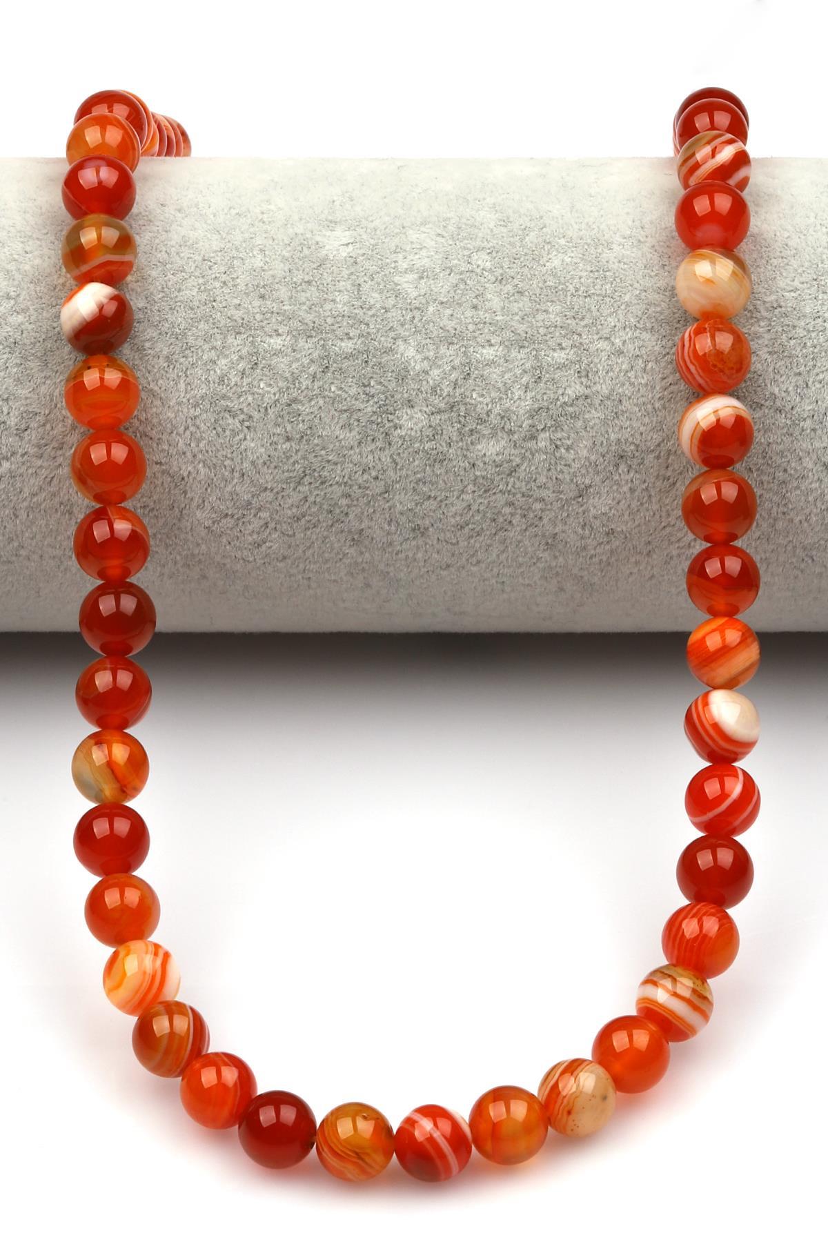 Madagaskar Akik Doğal Taş Dizi 8 mm Küre Kesim