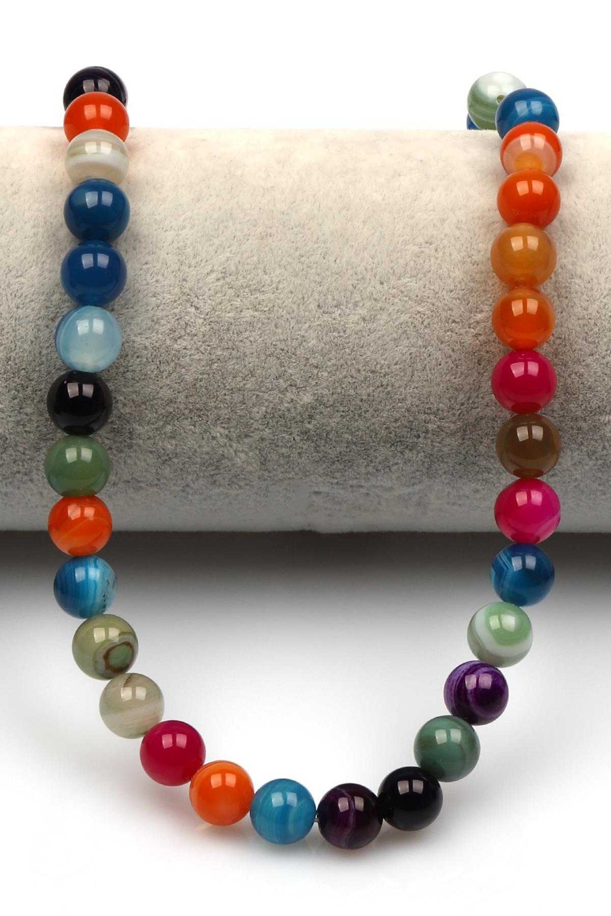 Madagaskar Akik Doğal Taş Dizi 8 mm Küre Kesim