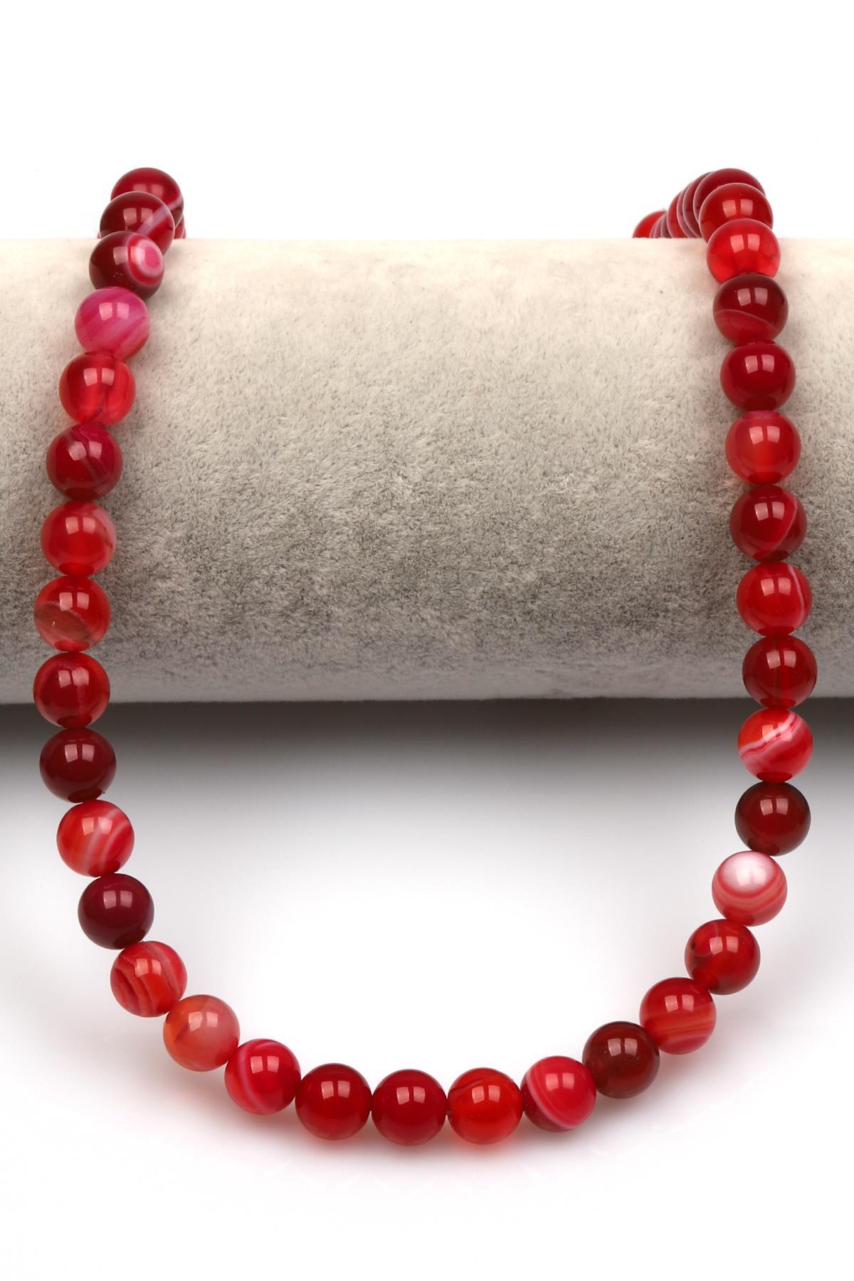 Madagaskar Akik Doğal Taş Dizi 8 mm Küre Kesim