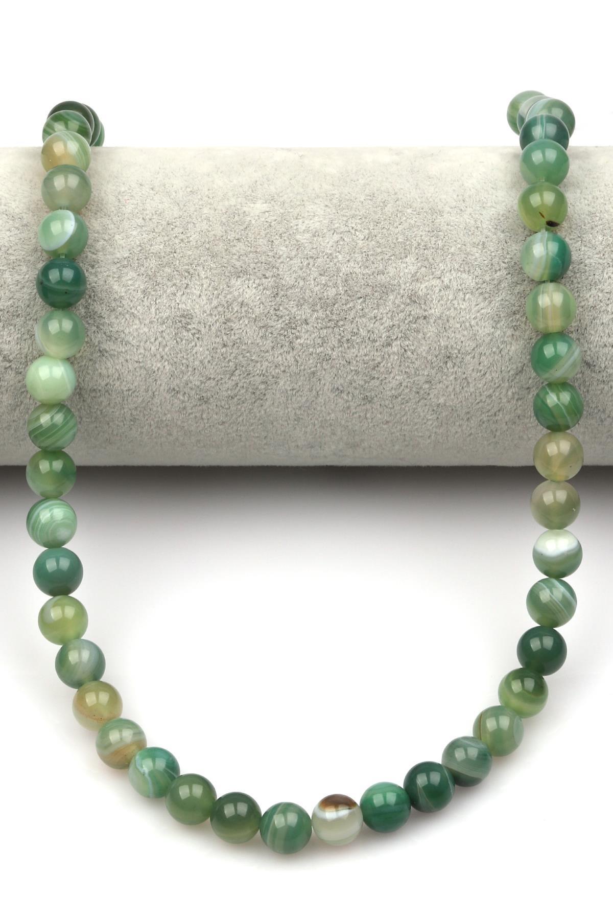 Madagaskar Akik Doğal Taş Dizi 8 mm Küre Kesim