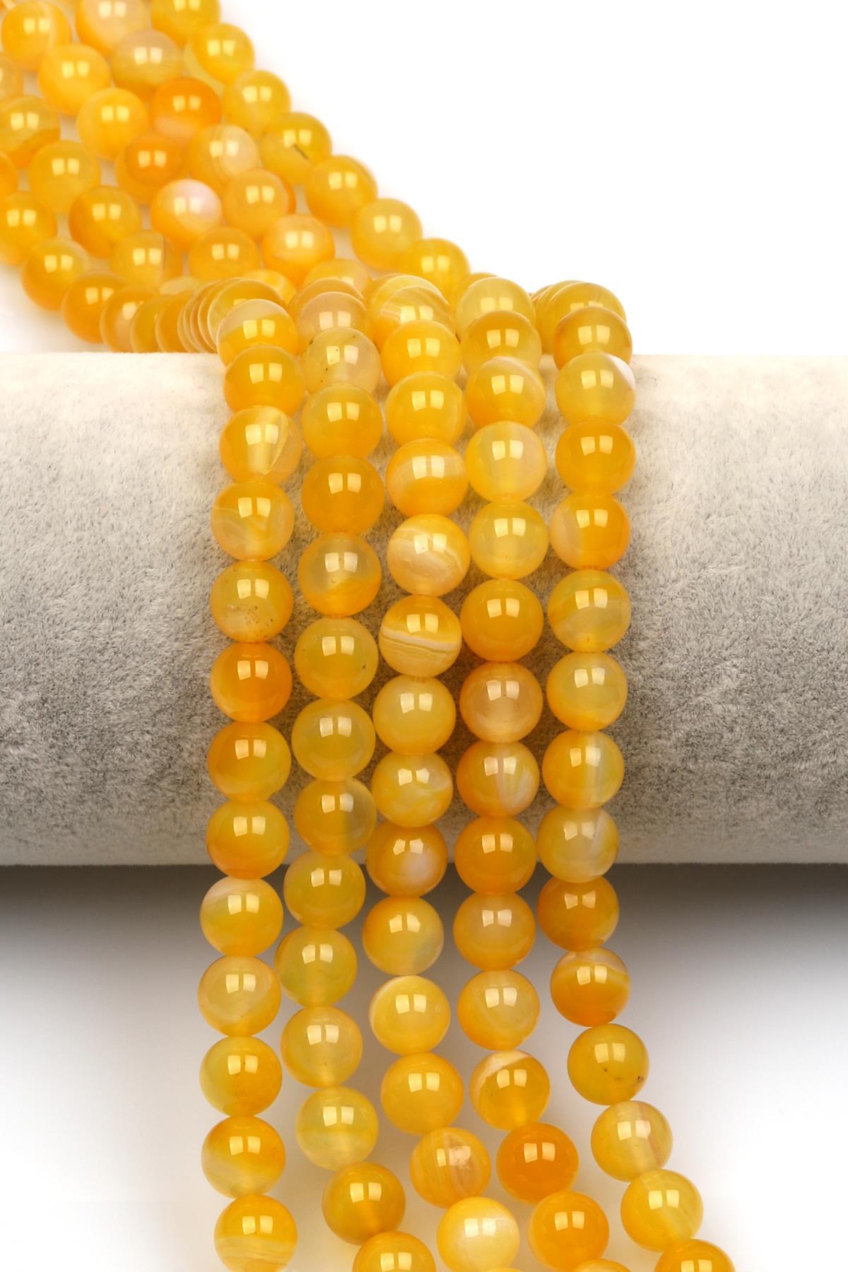 Madagaskar Akik Doğal Taş Dizi 8 mm Küre Kesim