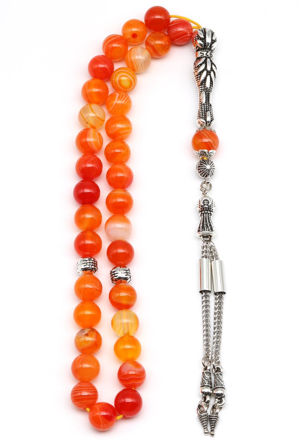 Madagaskar Akik Doğal Taş Tesbih 8 mm Küre Kesim