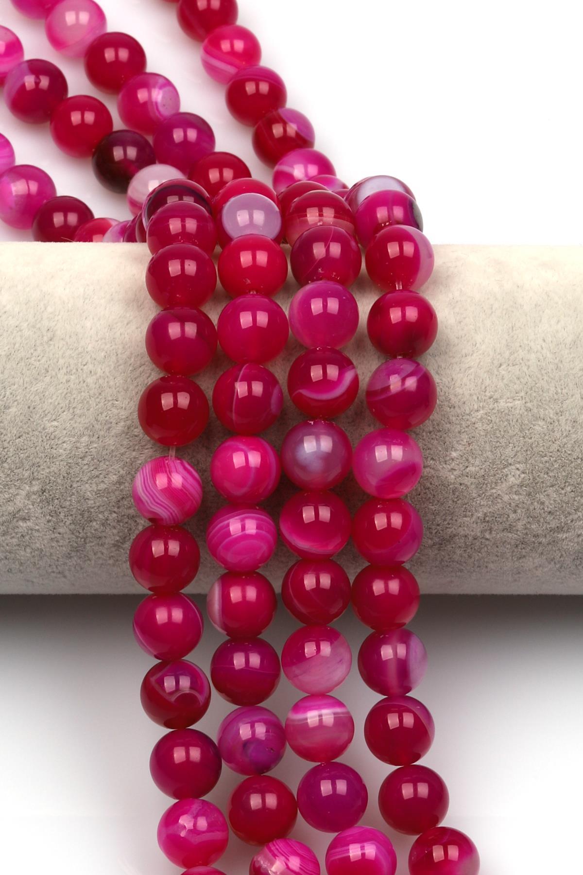 Madagaskar Akik Doğaltaş Dizi 10 mm Küre Kesim