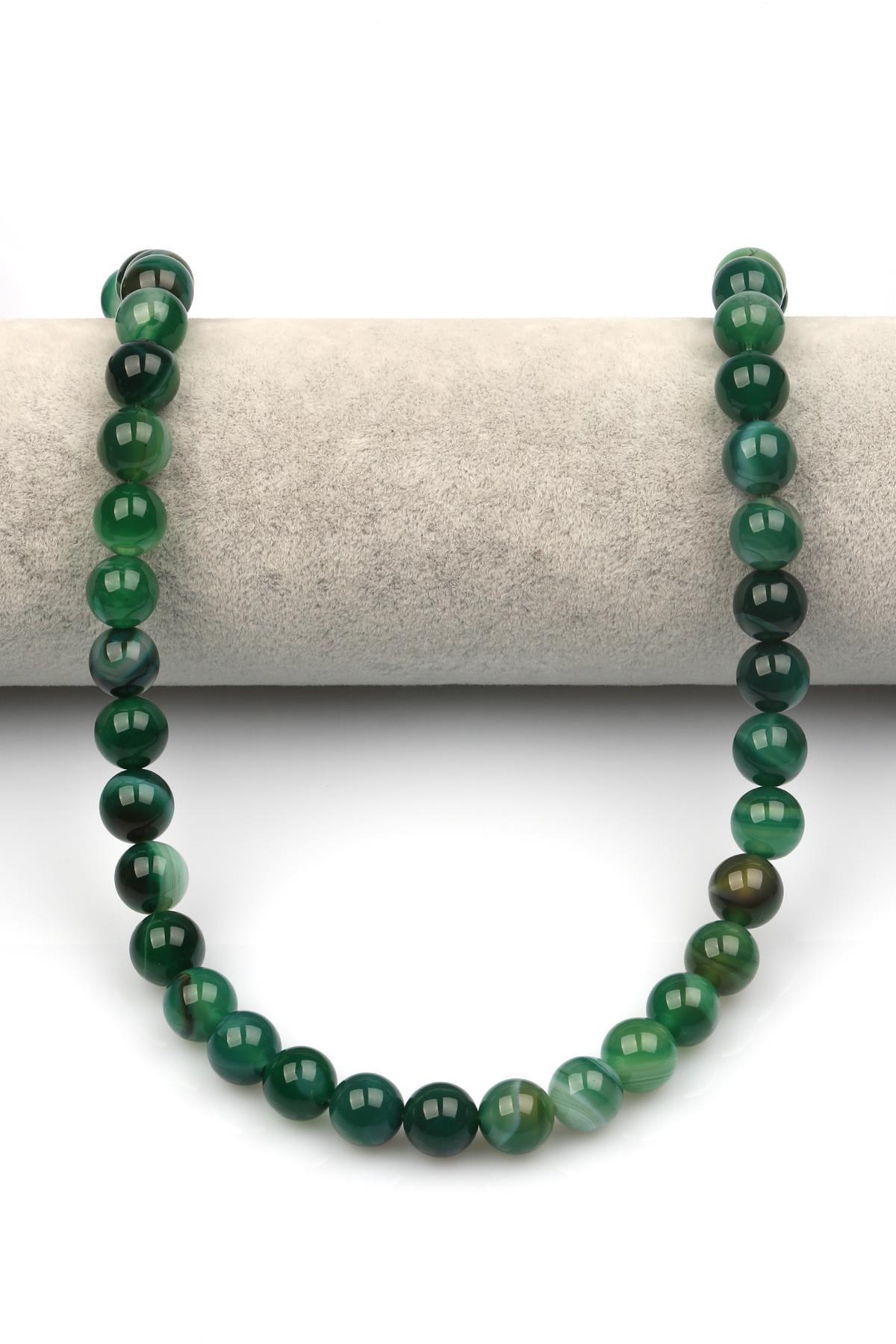 Madagaskar Akik Doğaltaş Dizi 10 mm Küre Kesim