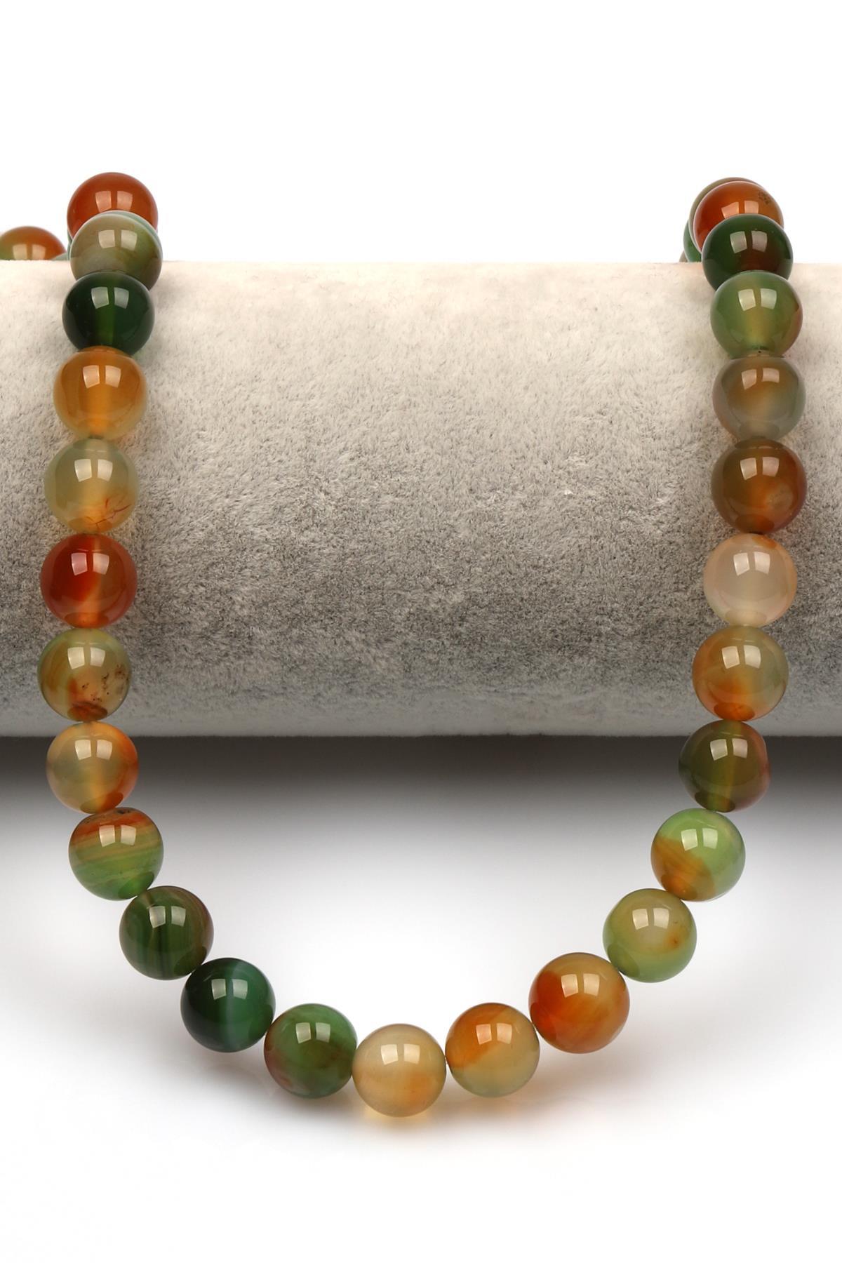 Madagaskar Akik Doğaltaş Dizi 10 mm Küre Kesim