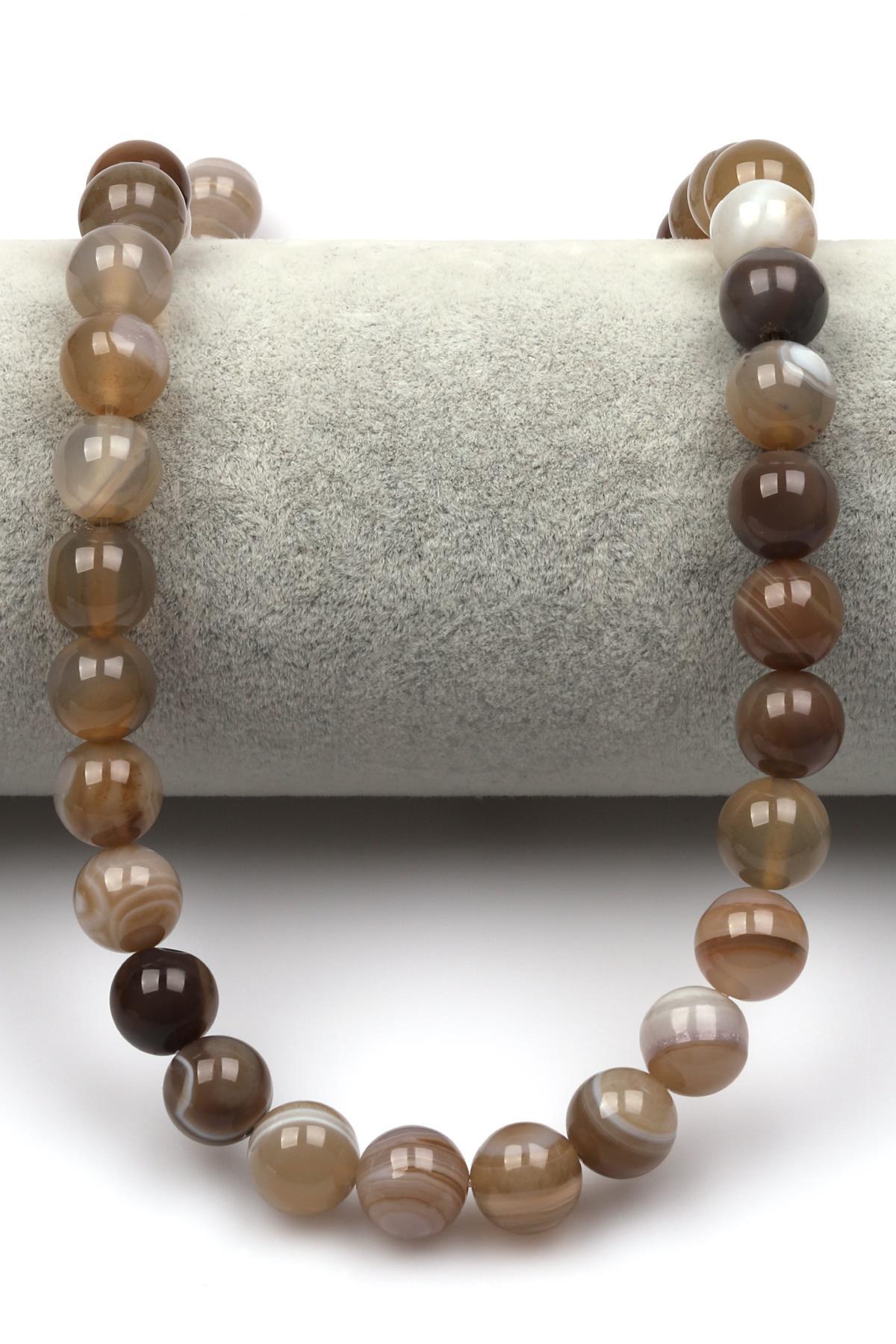 Madagaskar Akik Doğaltaş Dizi 10 mm Küre Kesim