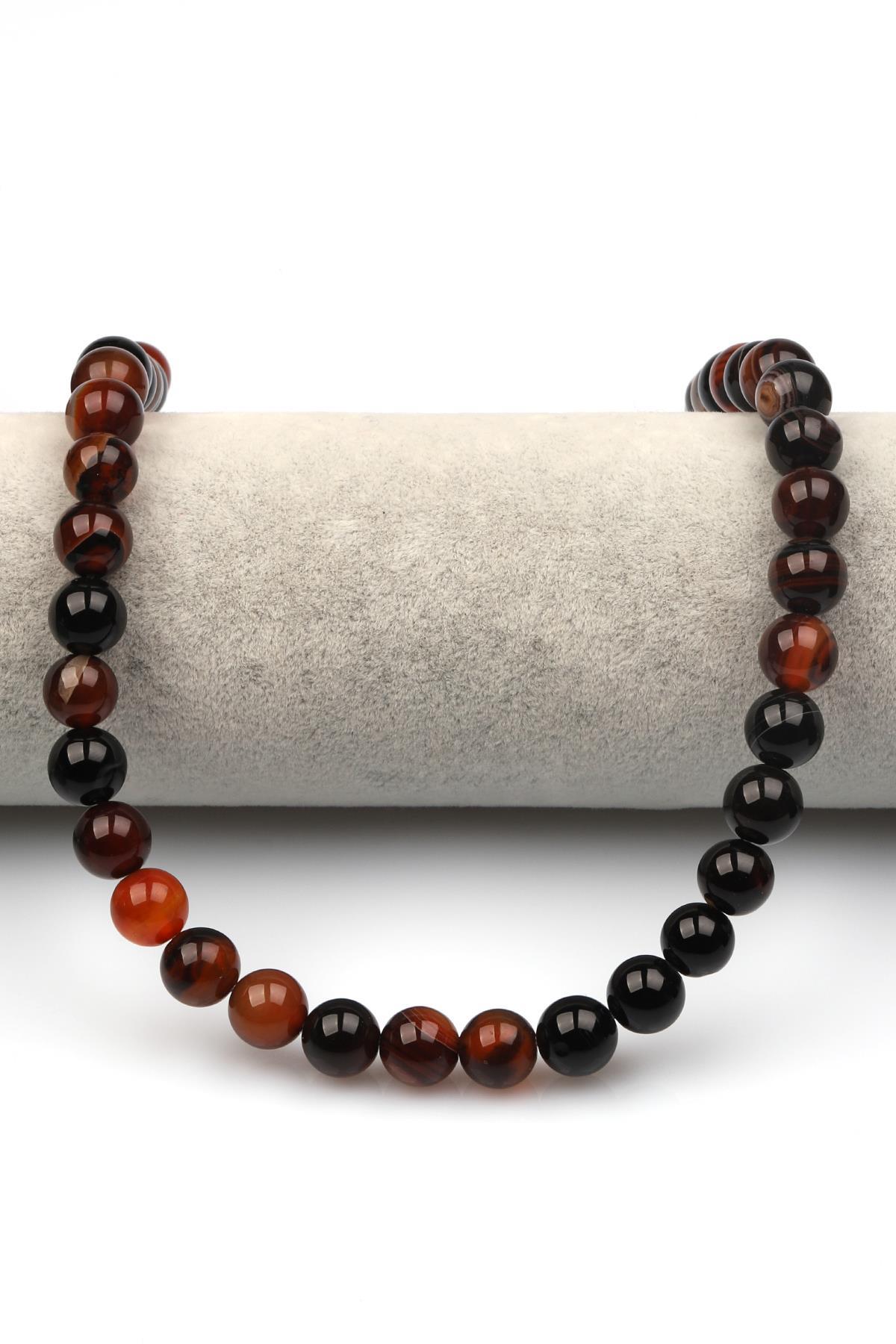 Madagaskar Akik Doğaltaş Dizi 10 mm Küre Kesim