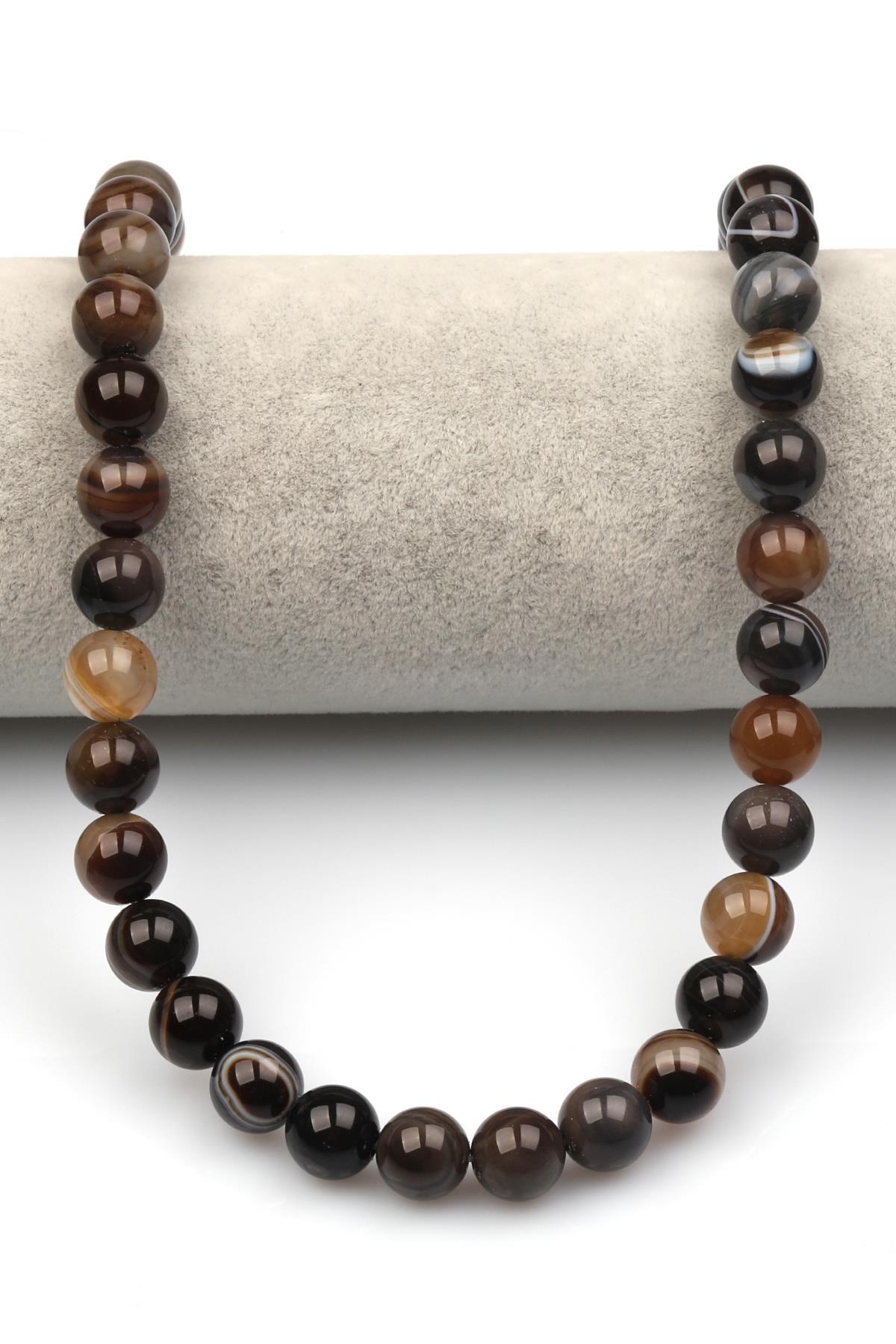 Madagaskar Akik Doğaltaş Dizi 10 mm Küre Kesim