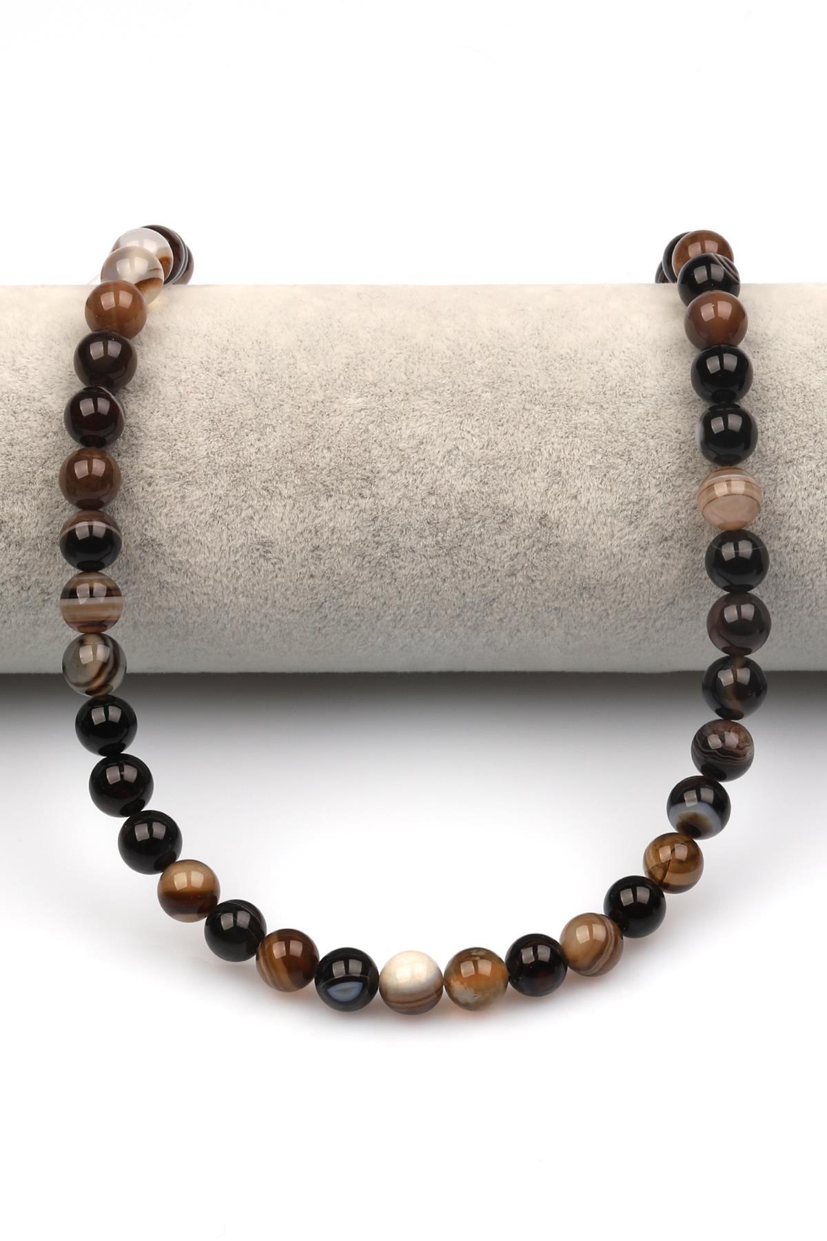 Madagaskar Akik Doğaltaş Dizi 8 mm Küre Kesim