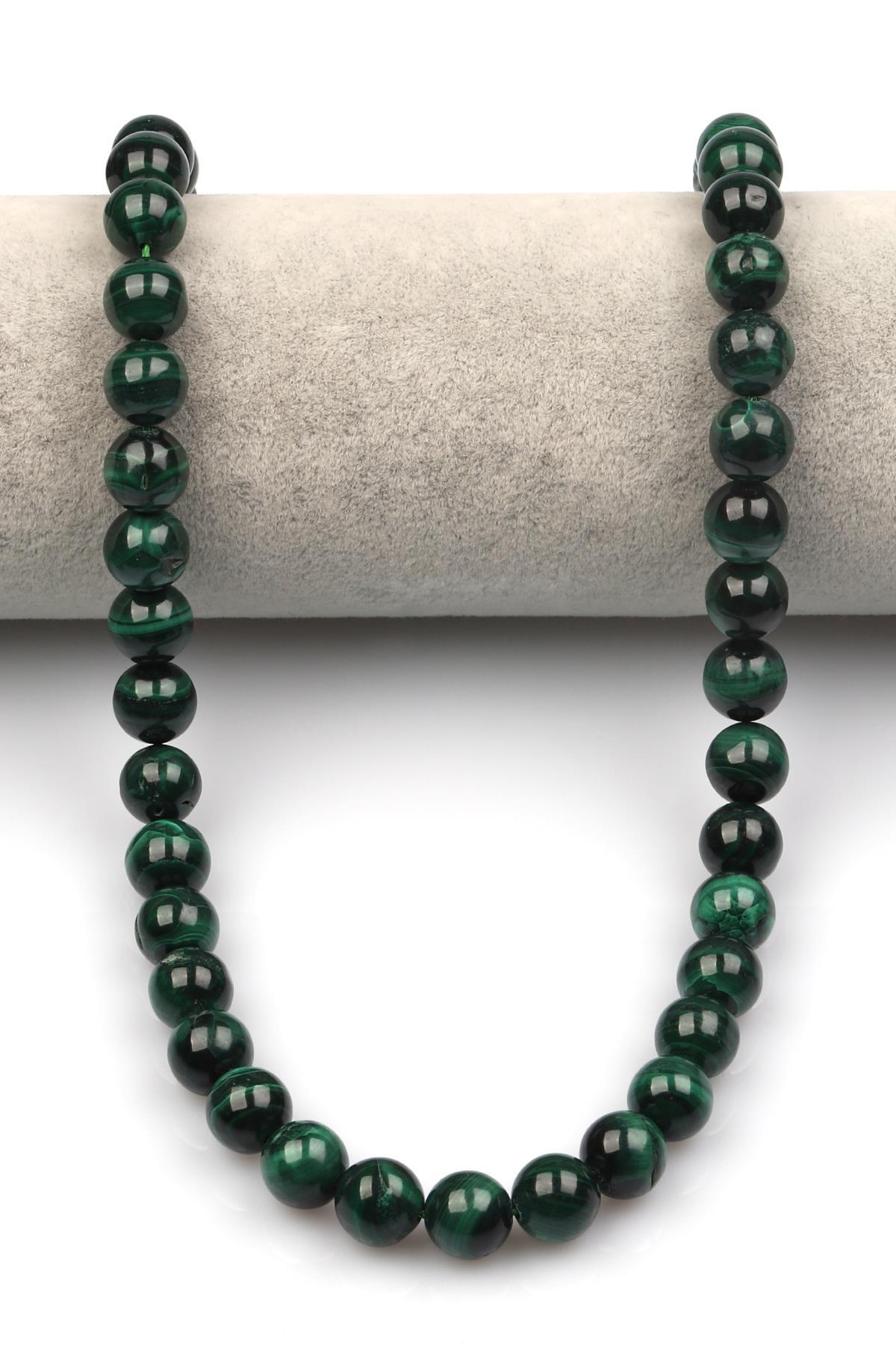 Malakit ( AB Kalite ) Doğaltaş Dizi 10 mm Küre Kesim